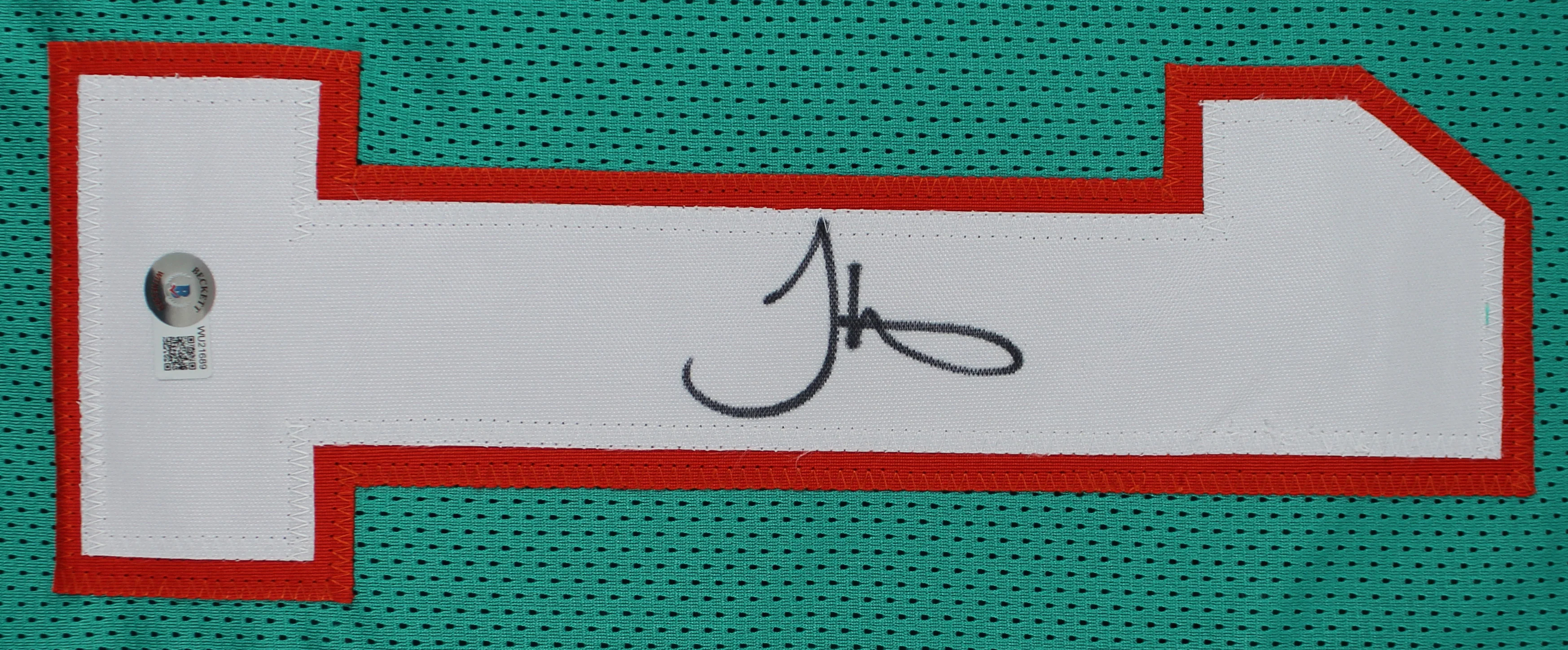 Tyreek Hill Authentic Signed Teal Throwback Pro Style Jersey BAS Witnessed - Image 3