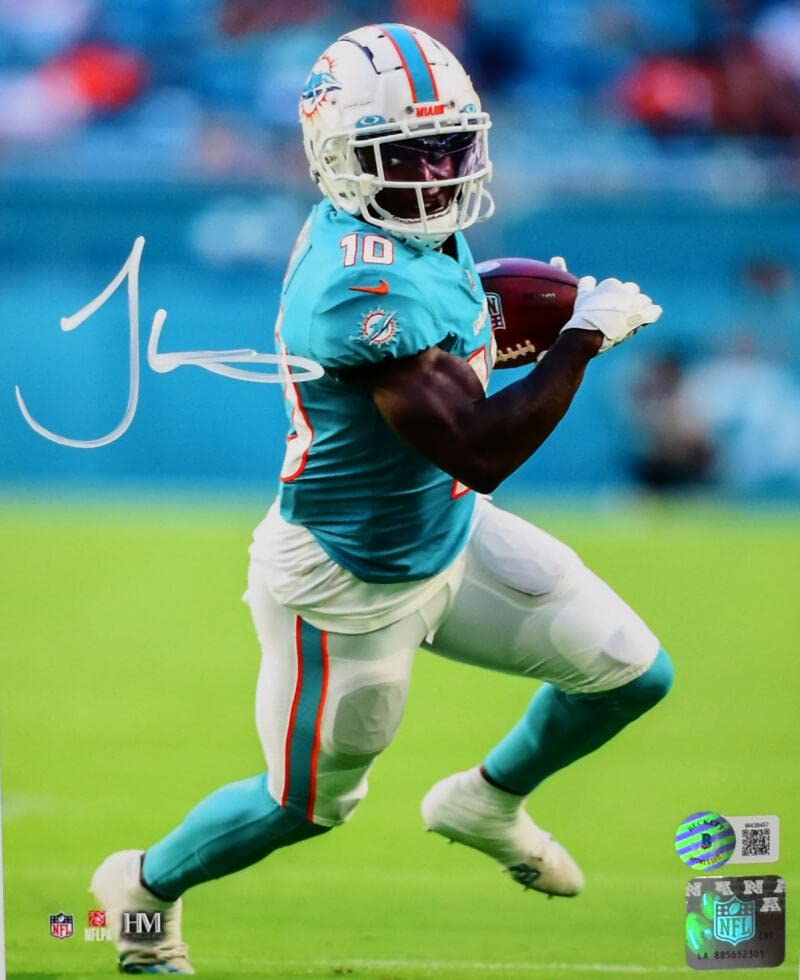 Tyreek Hill Autographed Miami Dolphins 8X10 Teal Jersey Photo- Beckett W Holo - Image 7