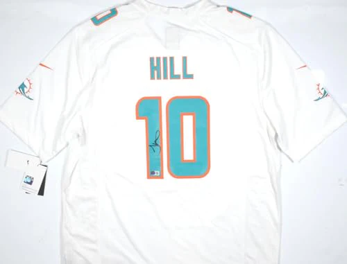 Tyreek Hill Autographed Miami Dolphins Nike White Game Jersey-Beckett W Hologram - Image 4