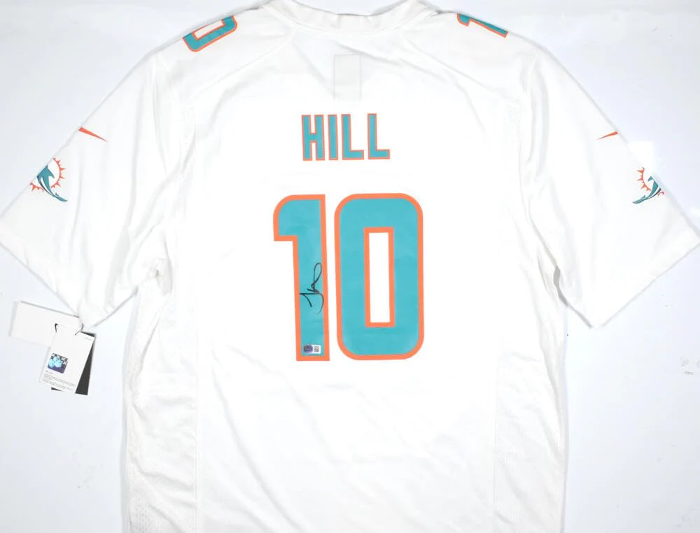 Tyreek Hill Autographed Miami Dolphins Nike White Game Jersey-Beckett W Hologram - Image 5