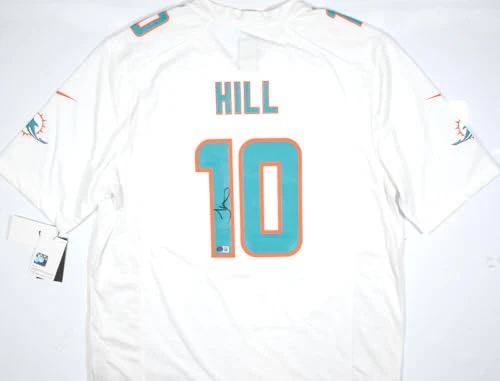 Tyreek Hill Autographed Miami Dolphins Nike White Game Jersey-Beckett W Hologram - Image 8