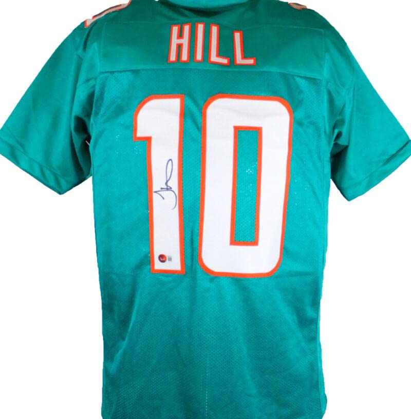 Tyreek Hill Autographed Teal Pro Style Jersey-Beckett W Hologram *Black - Image 6