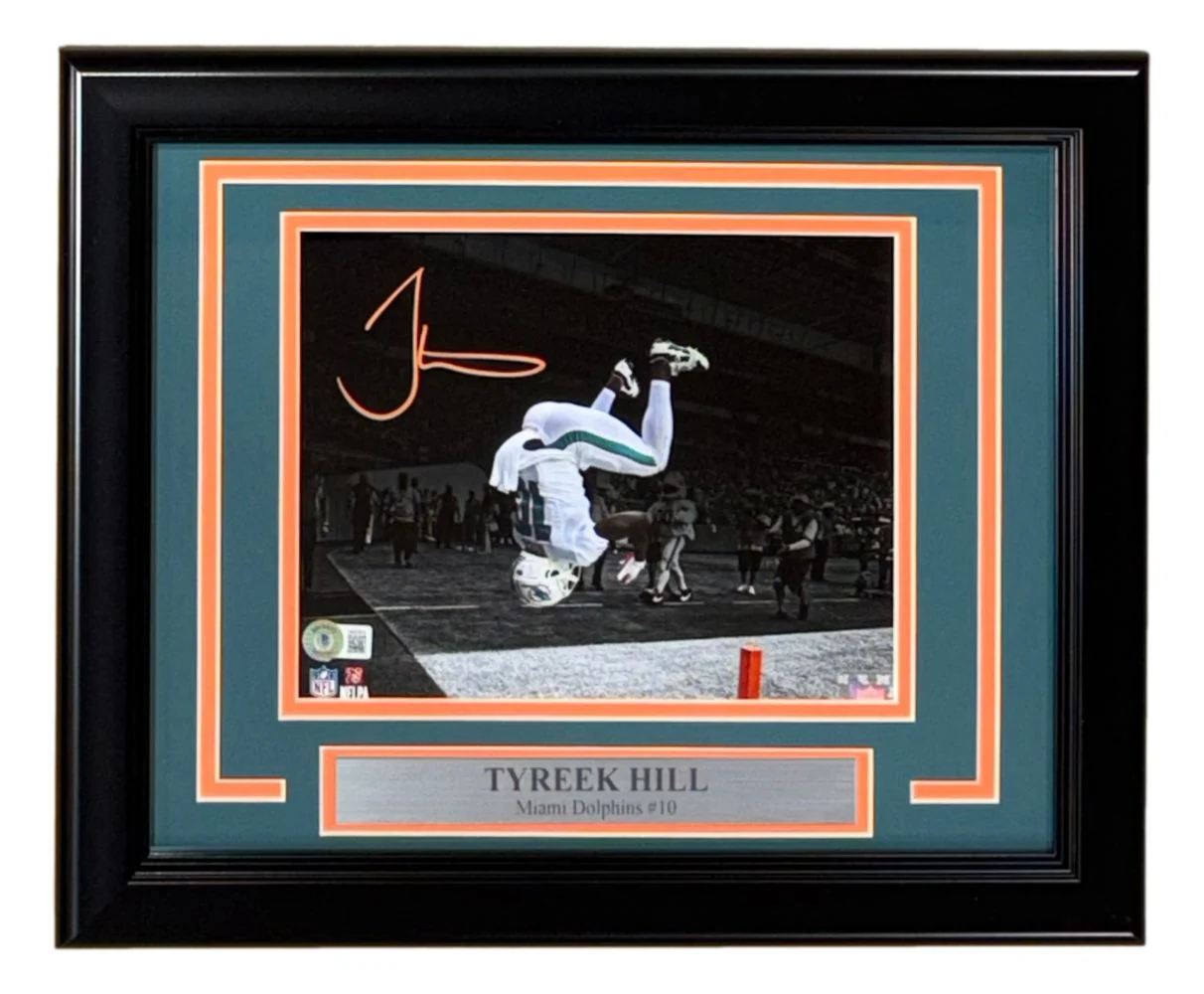 Tyreek Hill Signed Framed 8x10 Miami Dolphins Photo BAS