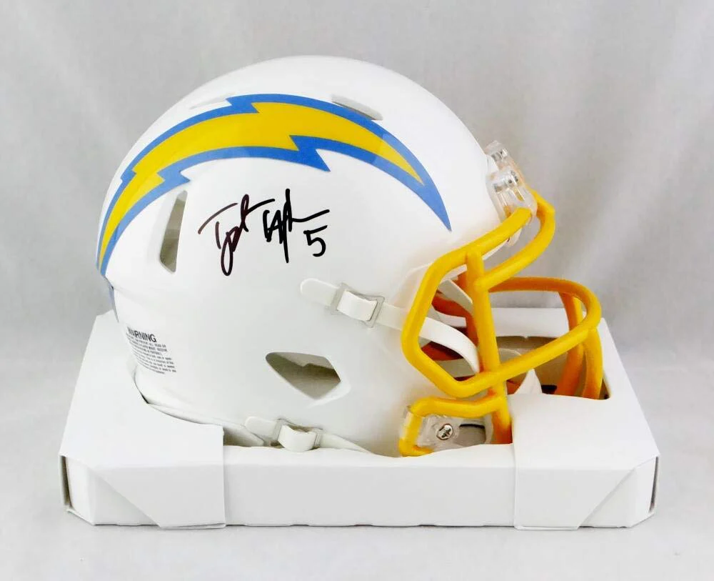 Tyrod Taylor Autographed Los Angeles Chargers Mini Helmet - JSA W Auth *Black - Image 4