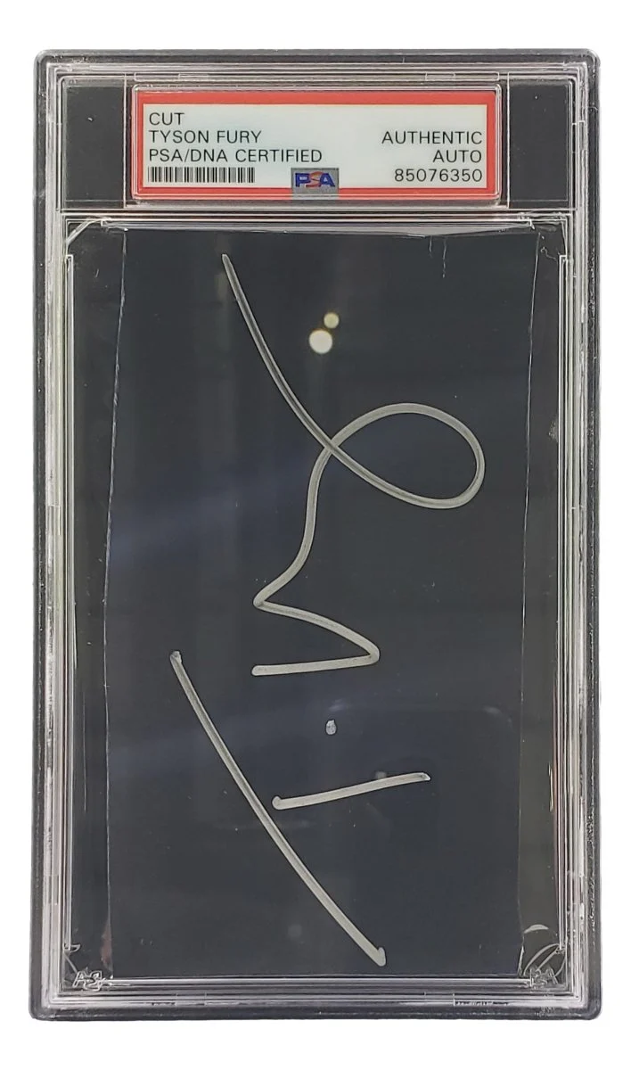 Tyson Fury Signed Slabbed Boxing Cut Signature PSA/DNA 85076350