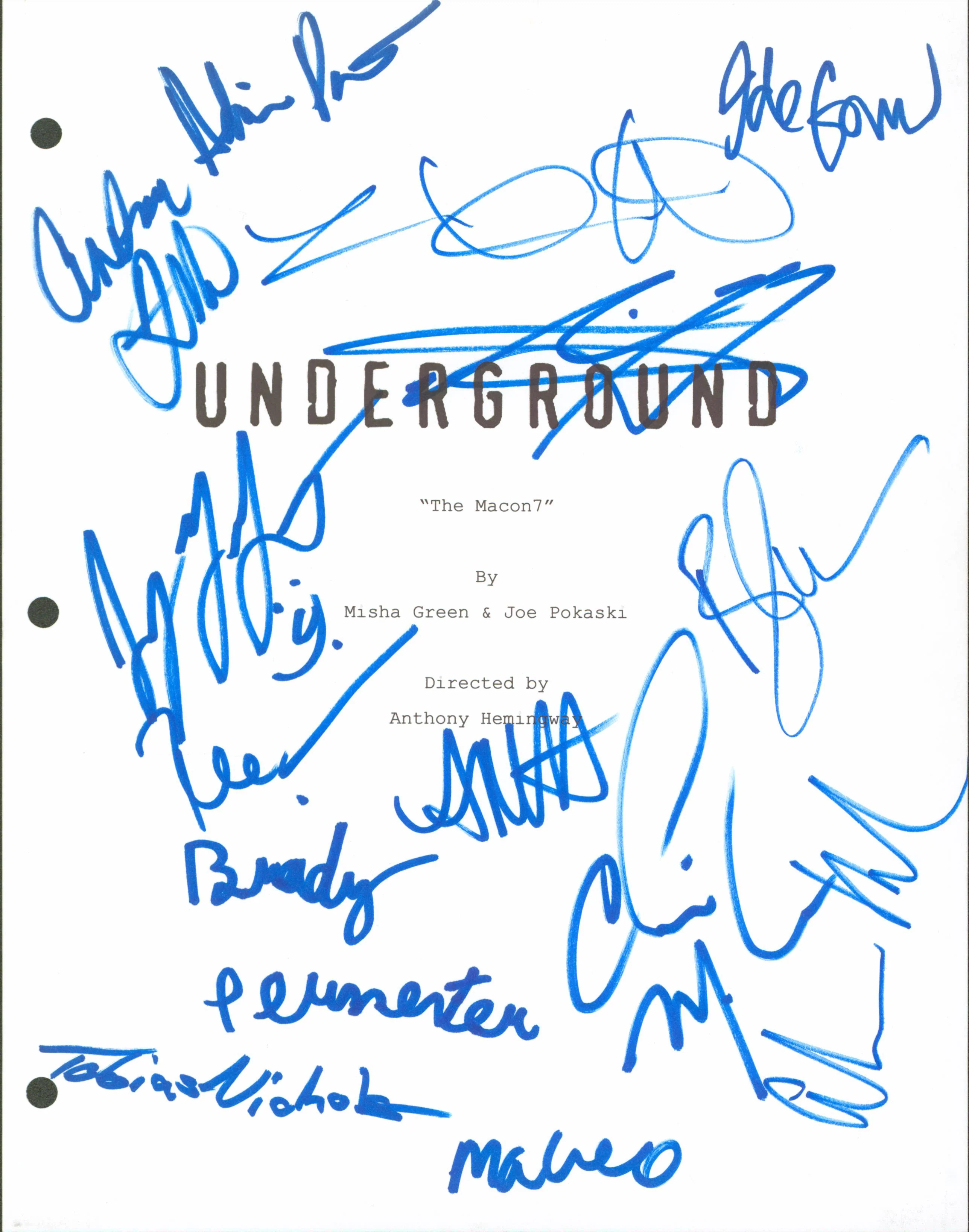Underground (12) Miller, Meloni +10 Signed 8.5x11 Script Cover BAS #AB77630 - Image 2