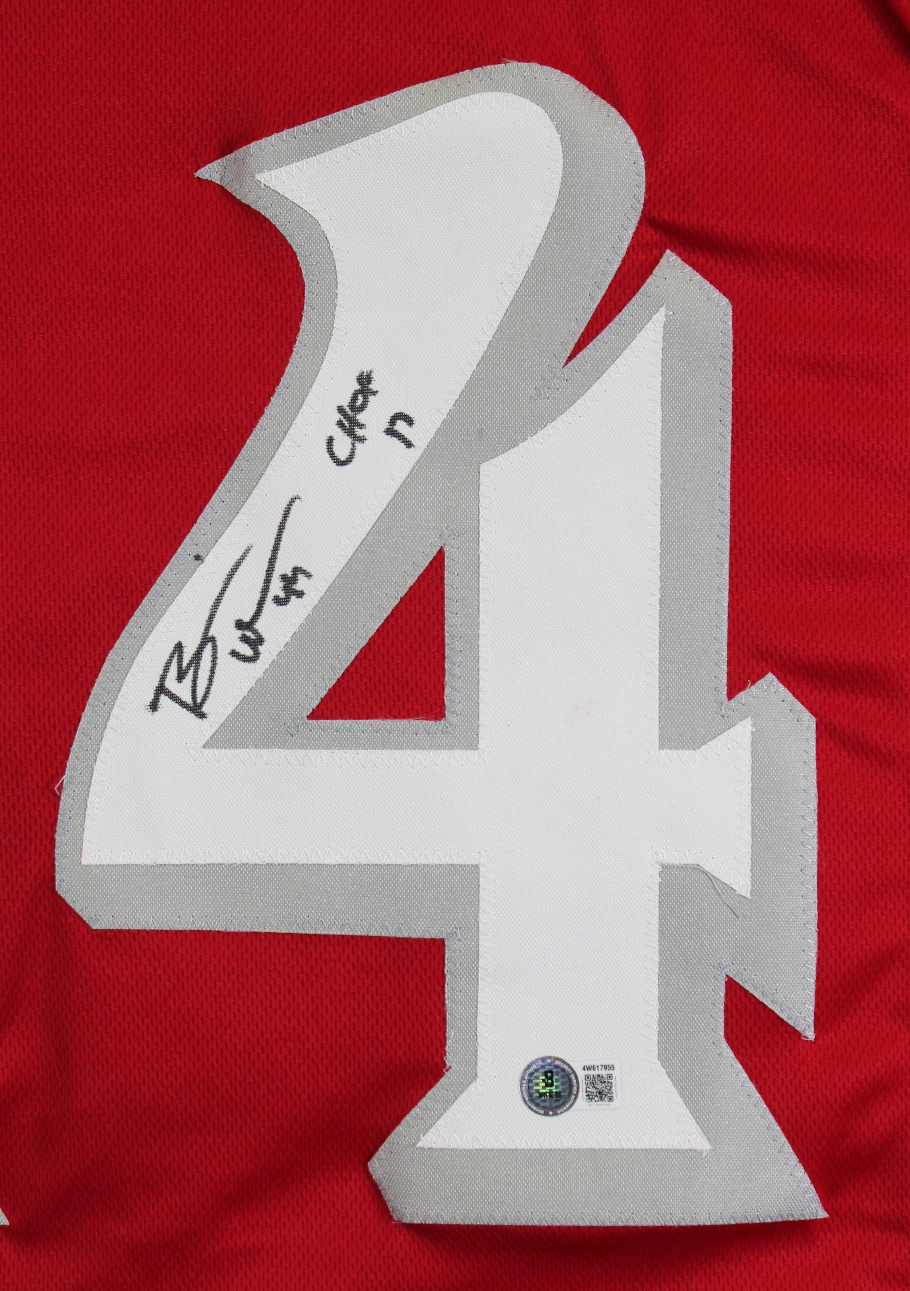 UNM Brian Urlacher "CHOF 17" Authentic Signed Red Pro Style Jersey BAS - Image 3