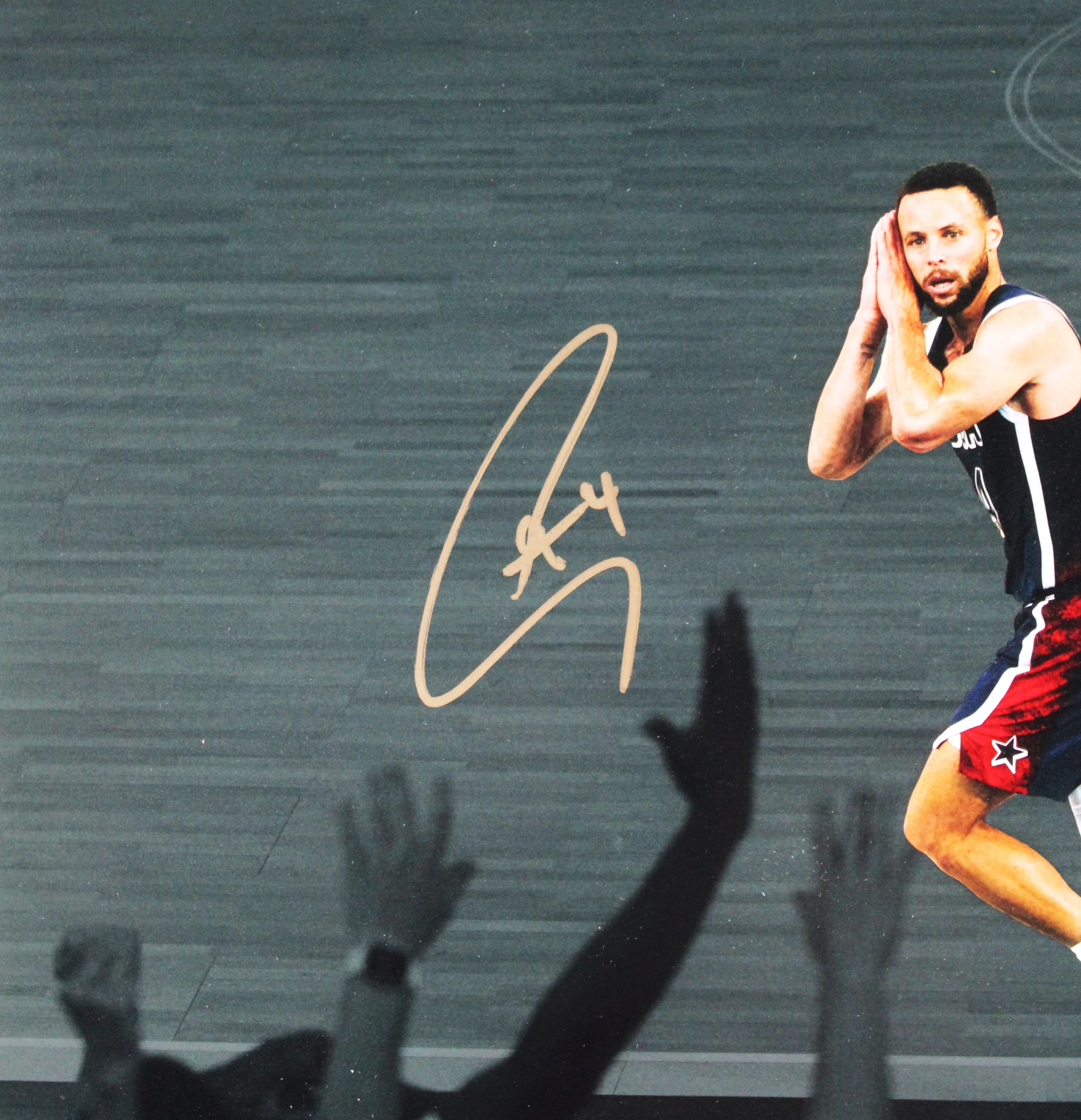 USA Stephen Curry Signed 16x20 Night Night Horizontal Spotlight Photo Framed BAS - Image 4