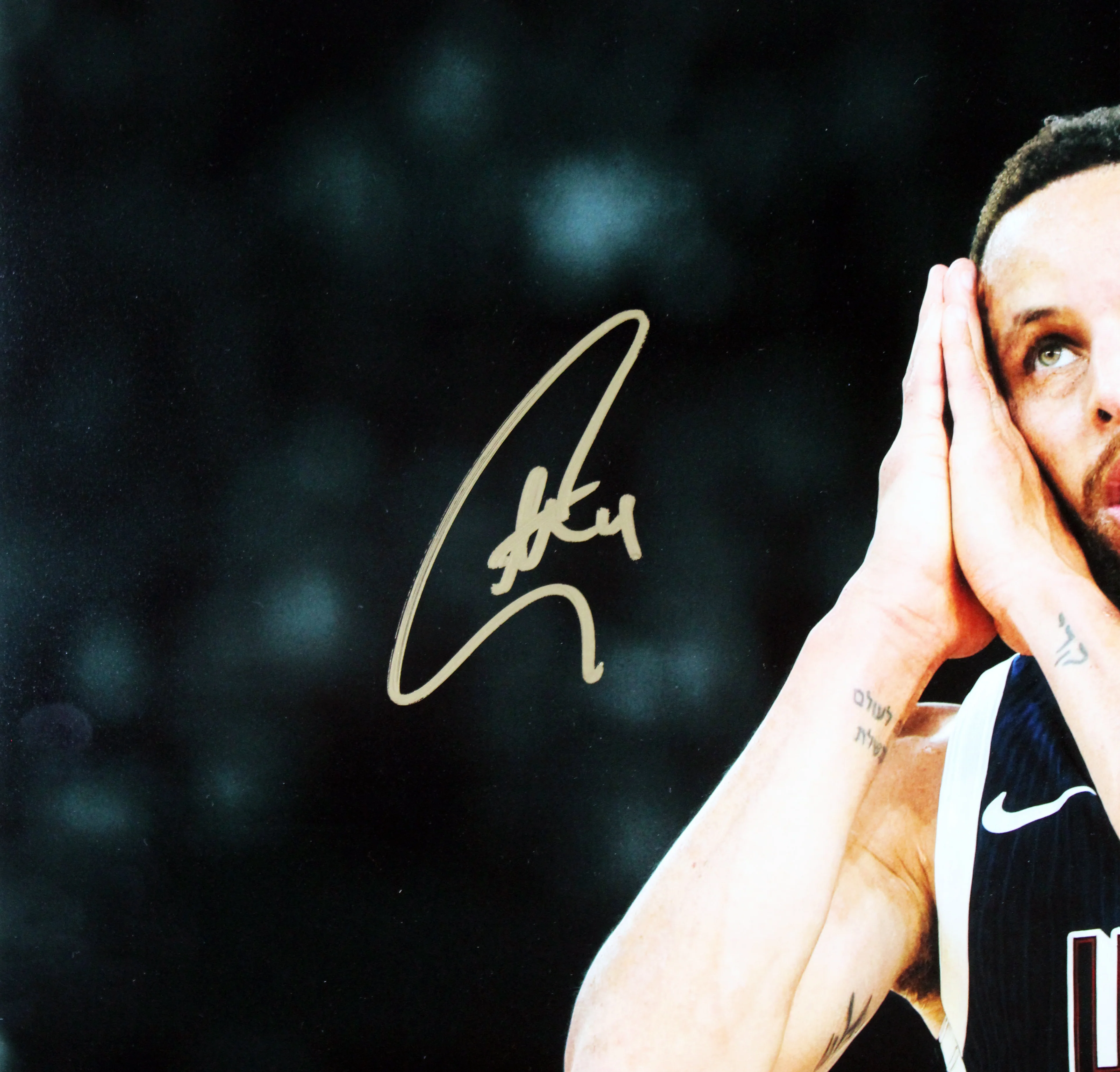 USA Stephen Curry Signed 16x20 Night Night Spotlight Closeup Framed Photo BAS W - Image 4