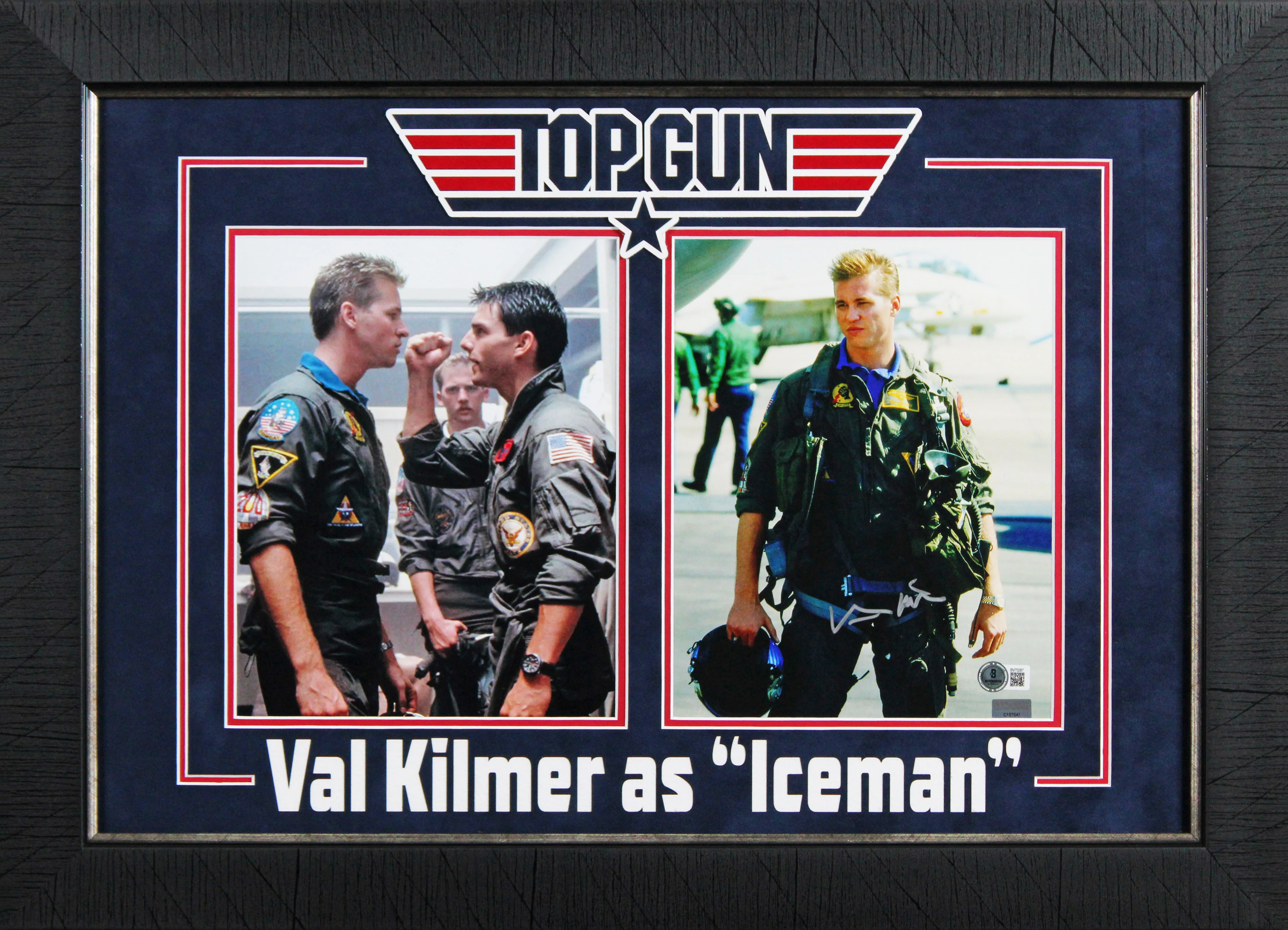 Val Kilmer Top Gun Authentic Signed 8x10 Framed Vertical Iceman Photo BAS - Image 2