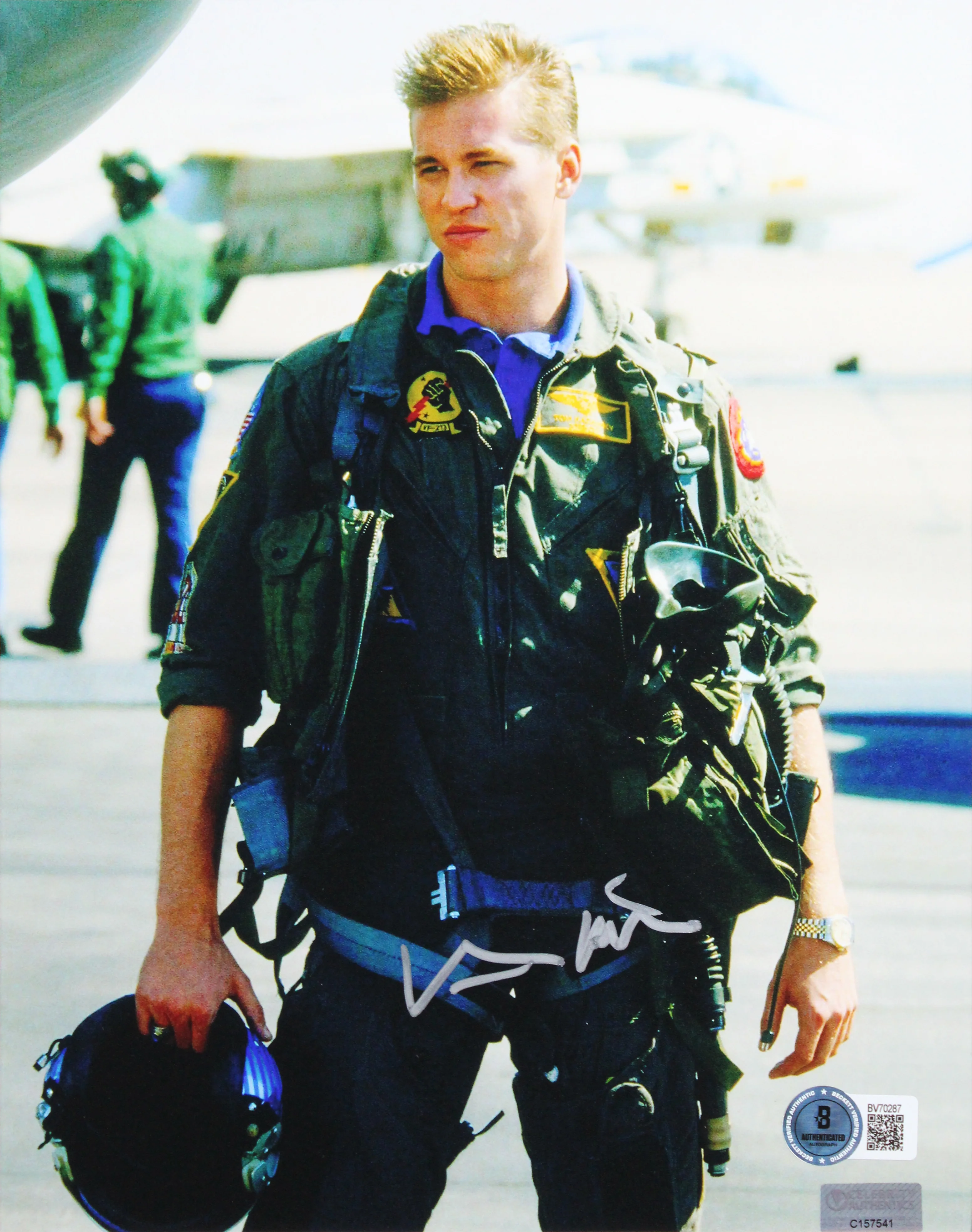 Val Kilmer Top Gun Authentic Signed 8x10 Framed Vertical Iceman Photo BAS - Image 3