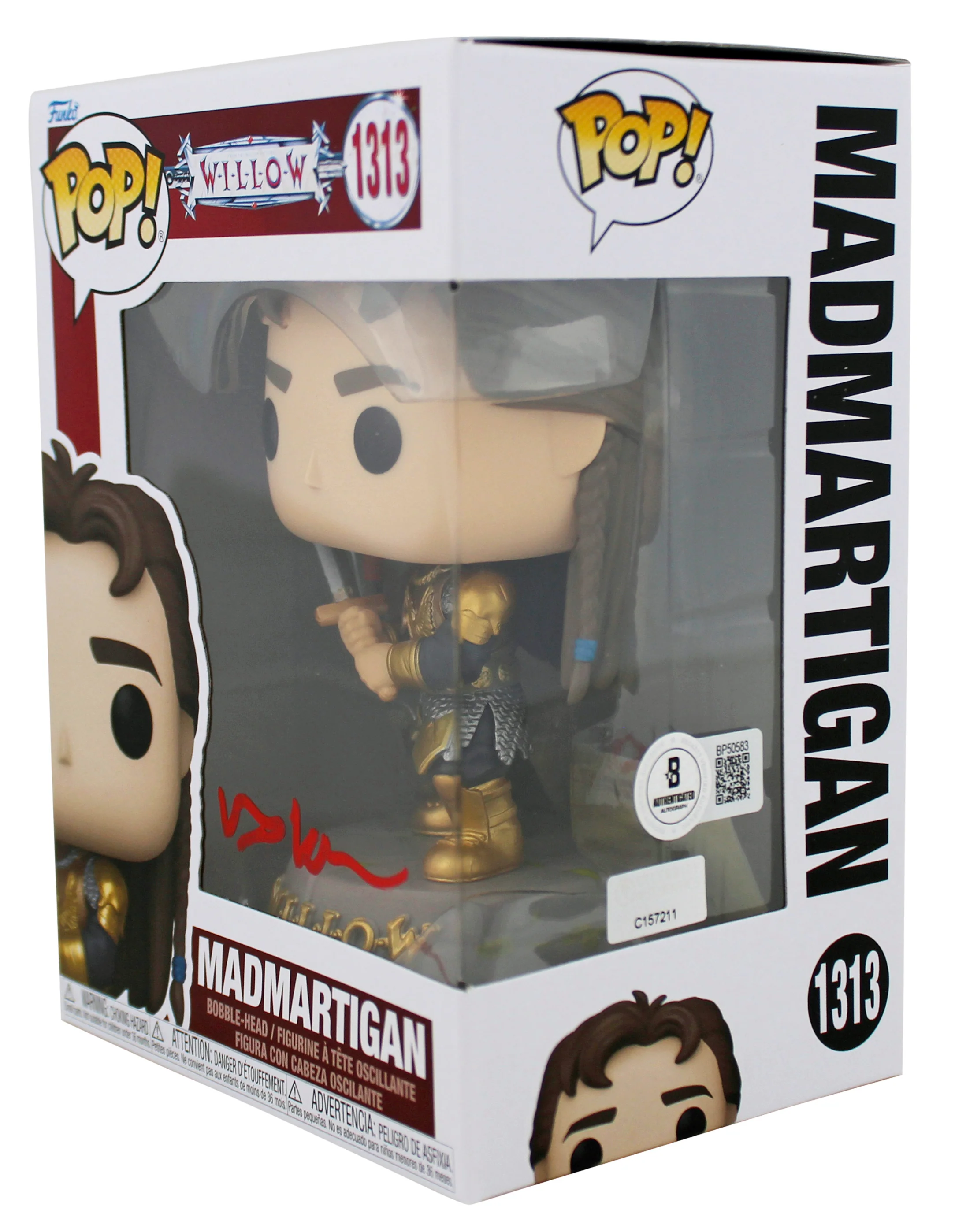 Val Kilmer Willow Authentic Signed #1313 Madmartigan Funko Pop Vinyl Figure BAS - Image 3