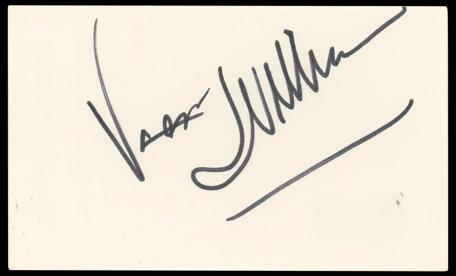 Vanessa Williams Authentic Signed 3x5 Index Card Autographed BAS #BP50617