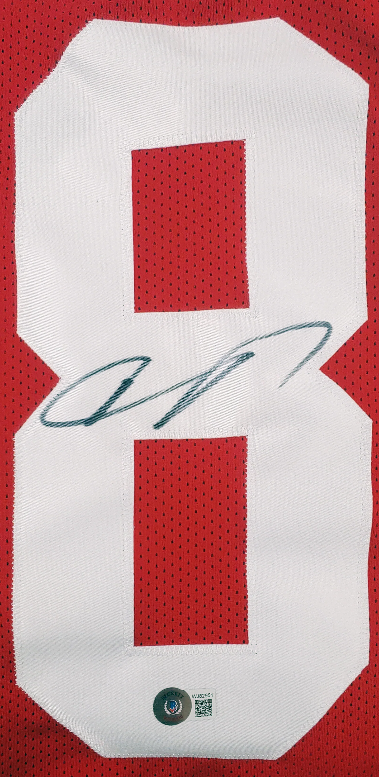 Vernon Davis Authentic Signed Red Pro Style Framed Jersey Autographed BAS Wit - Image 3