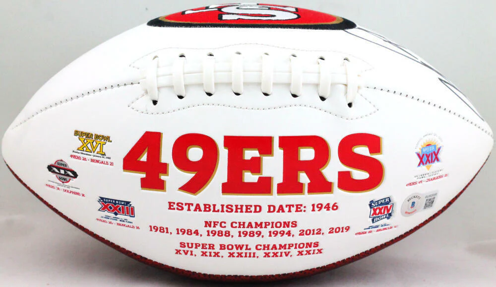 Vernon Davis Autographed SF 49ers Logo Football- Beckett W *Black - Image 3