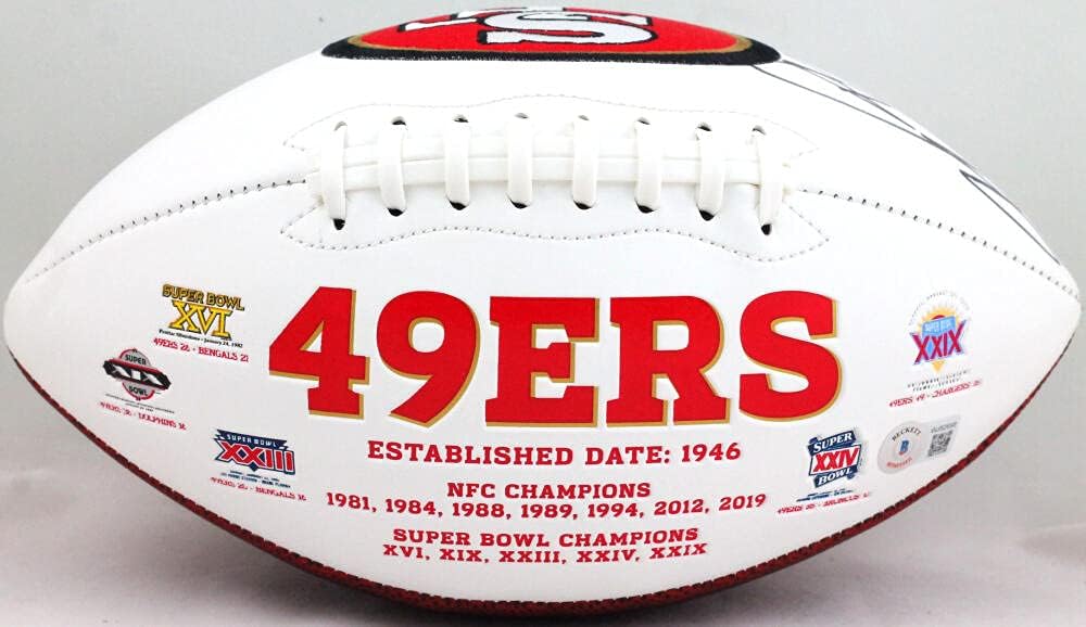 Vernon Davis Autographed SF 49ers Logo Football- Beckett W *Black - Image 7