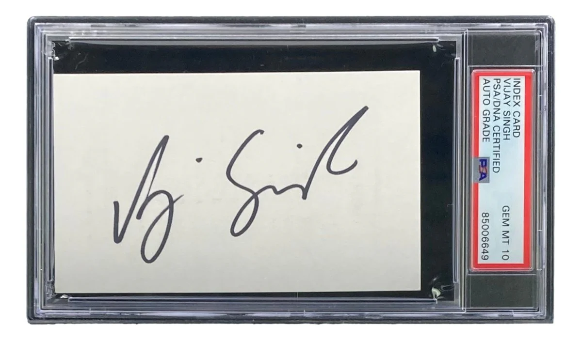 Vijay Singh Signed Slabbed Index Card PSA/DNA Gem MT 10