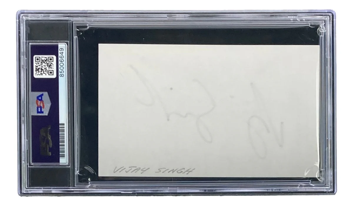Vijay Singh Signed Slabbed Index Card PSA/DNA Gem MT 10 - Image 2