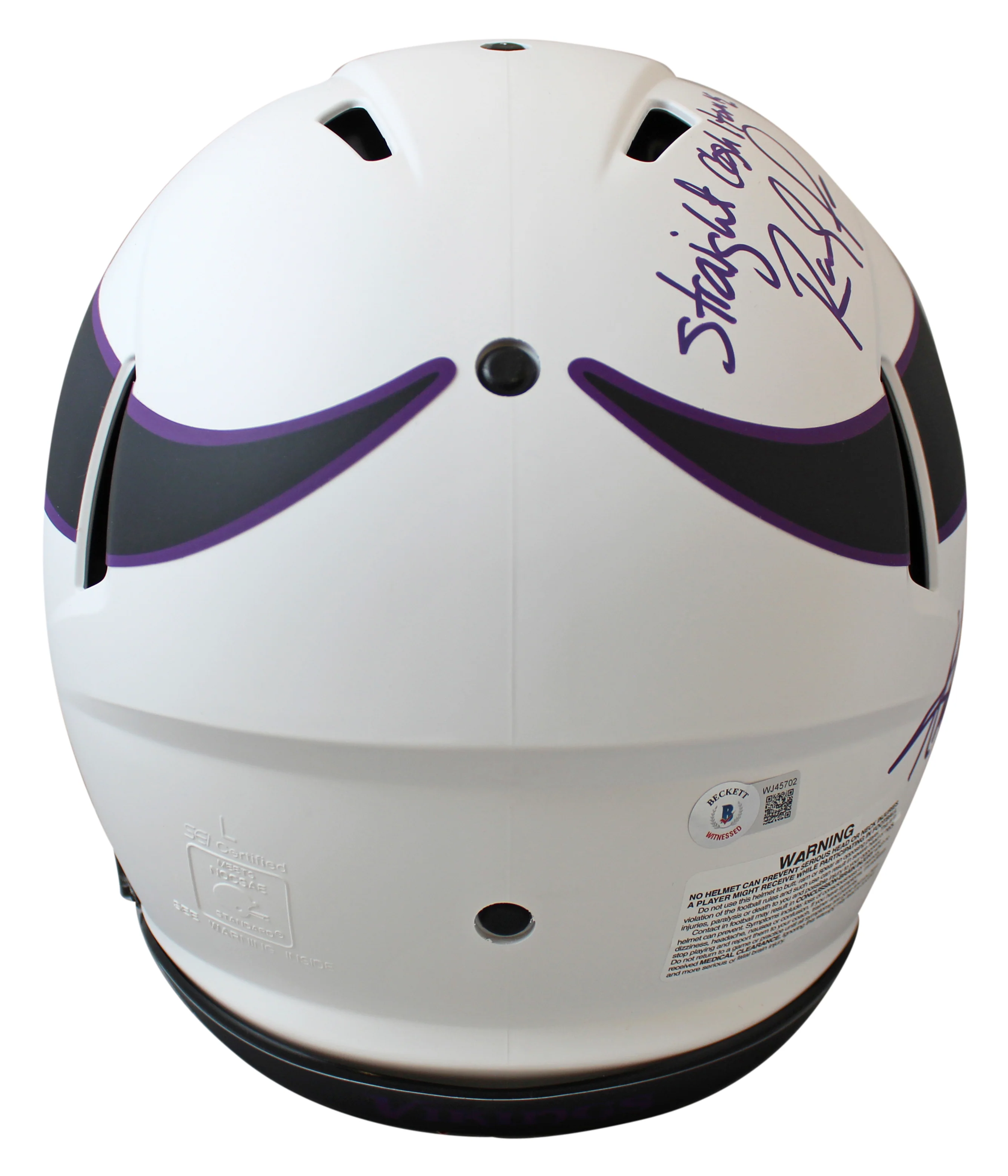 Vikings (3) Moss, Carter & Peterson Signed Lunar F/S Speed Proline Helmet BAS - Image 4