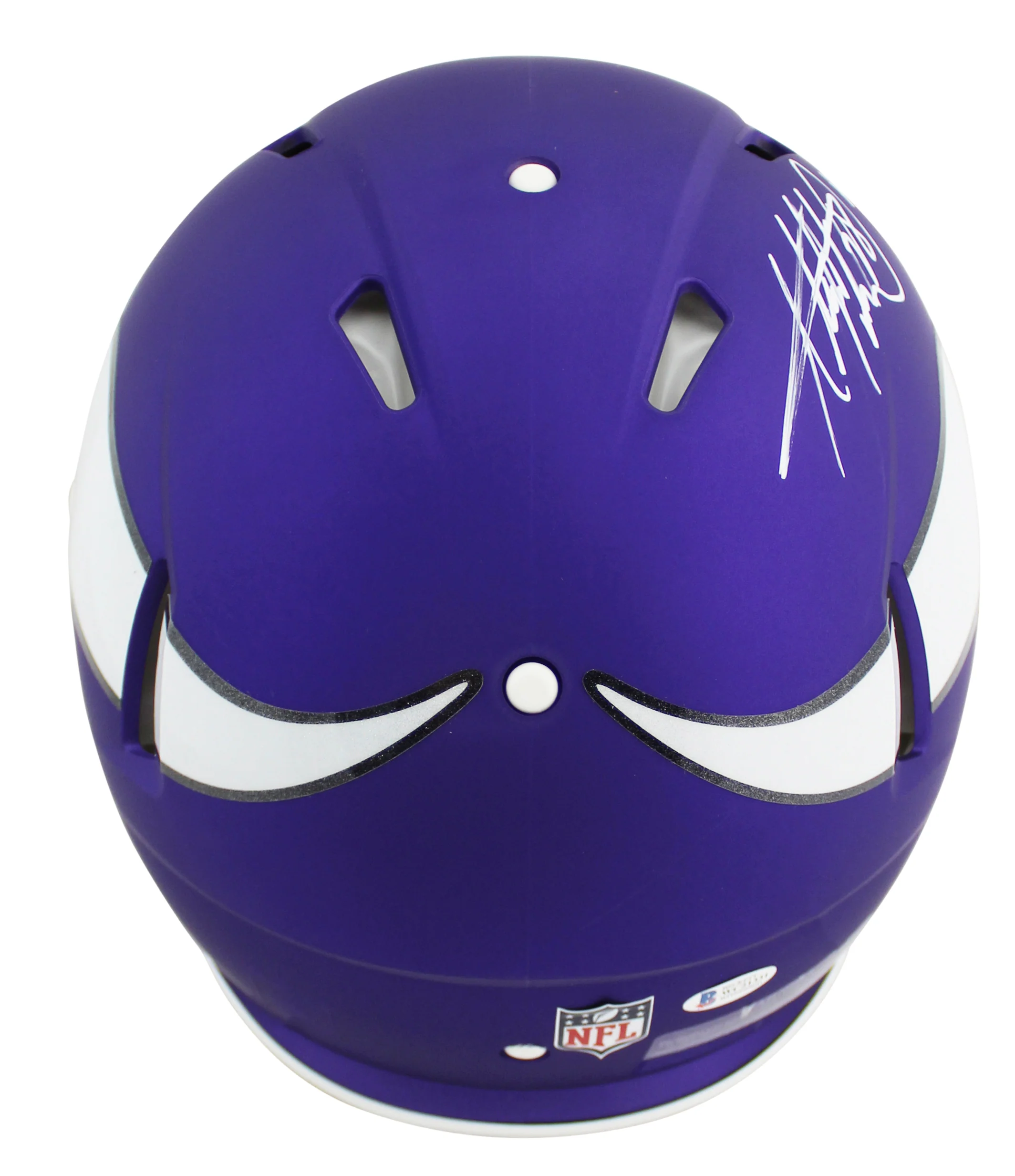 Vikings Adrian Peterson "All Day" Signed F/S Speed Proline Helmet W/ Case BAS W - Image 4
