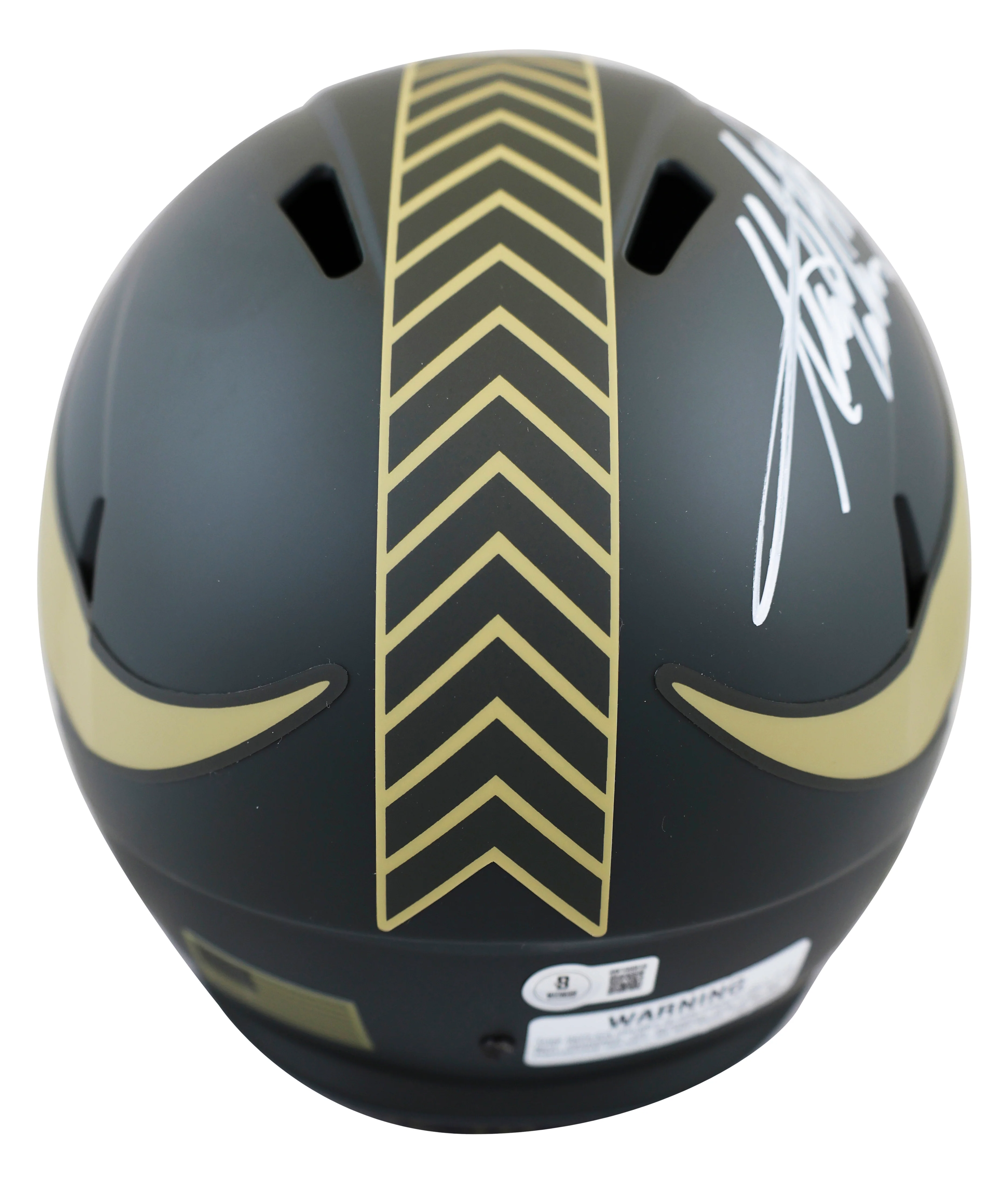 Vikings Adrian Peterson "All Day" Signed STS IV F/S Speed Rep Helmet W/ Case BAS - Image 4