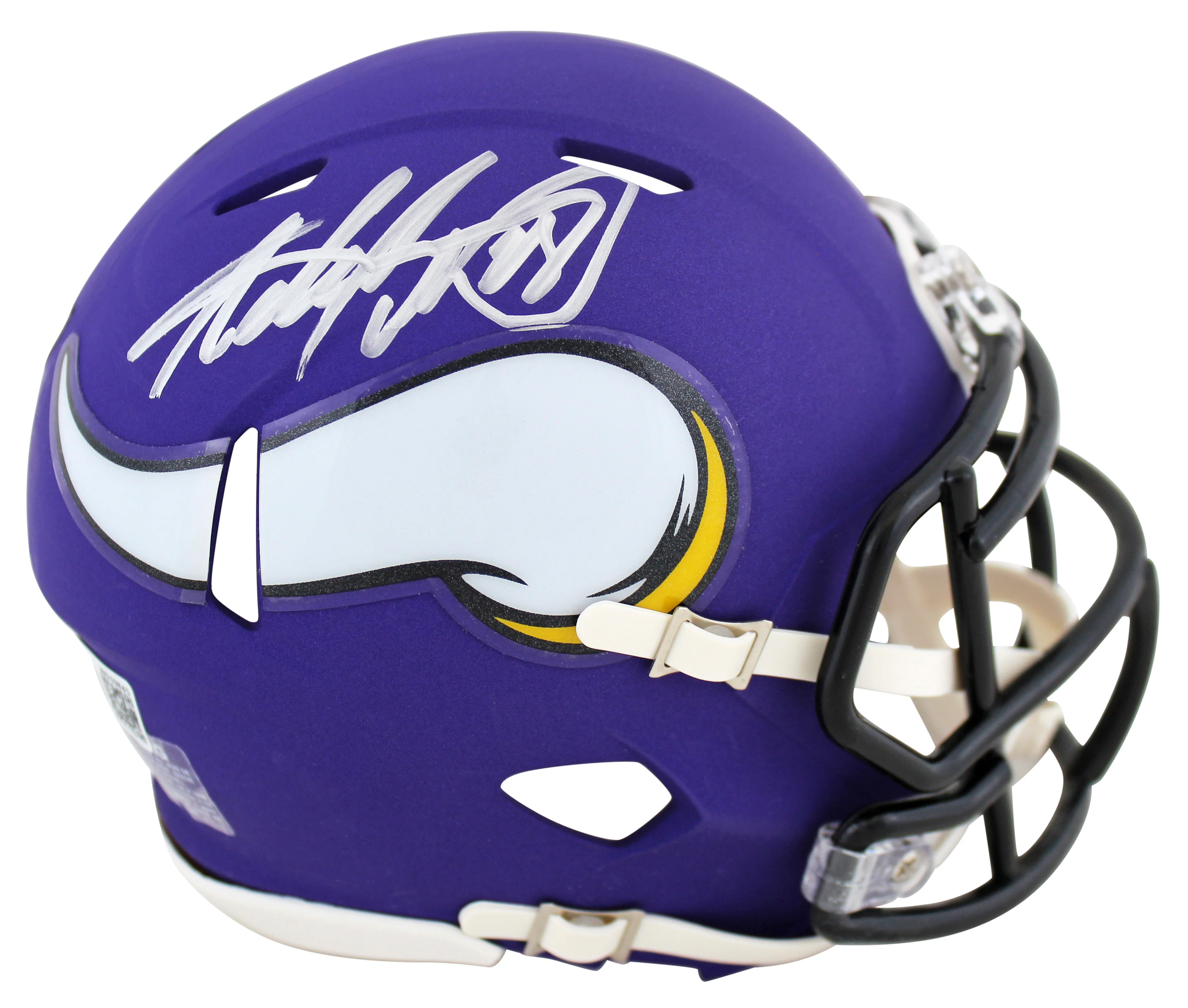 Vikings Adrian Peterson Authentic Signed Mini Helmet W/ Case BAS Witness - Image 3