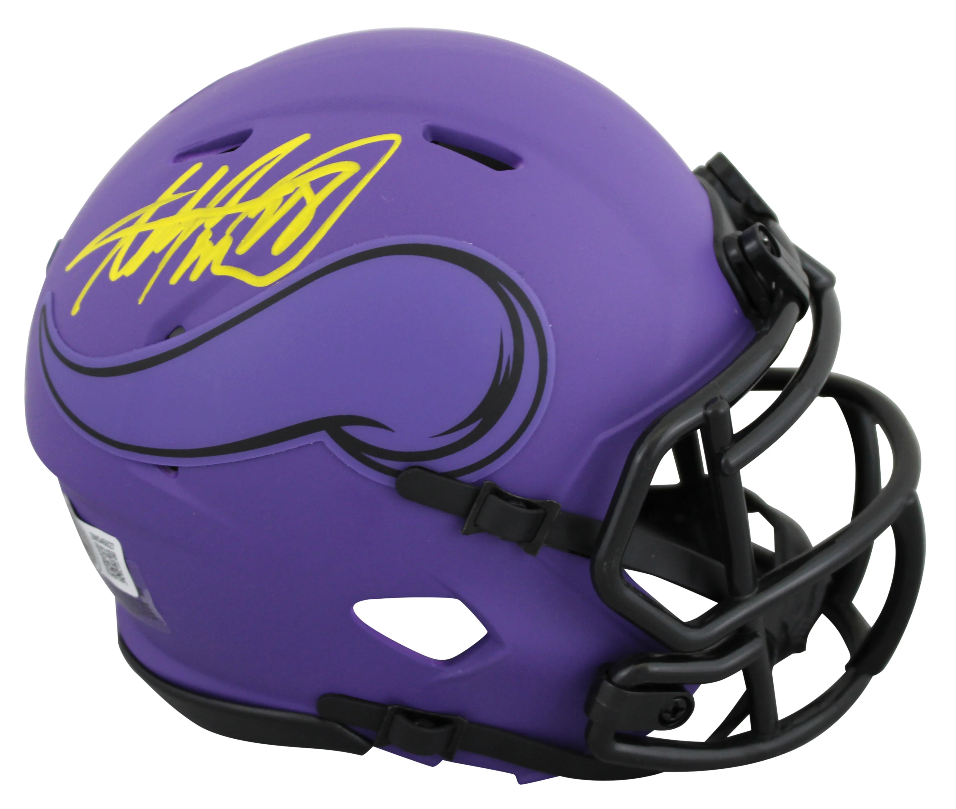 Vikings Adrian Peterson Authentic Signed Rave Speed Mini Helmet BAS Witnessed - Image 2