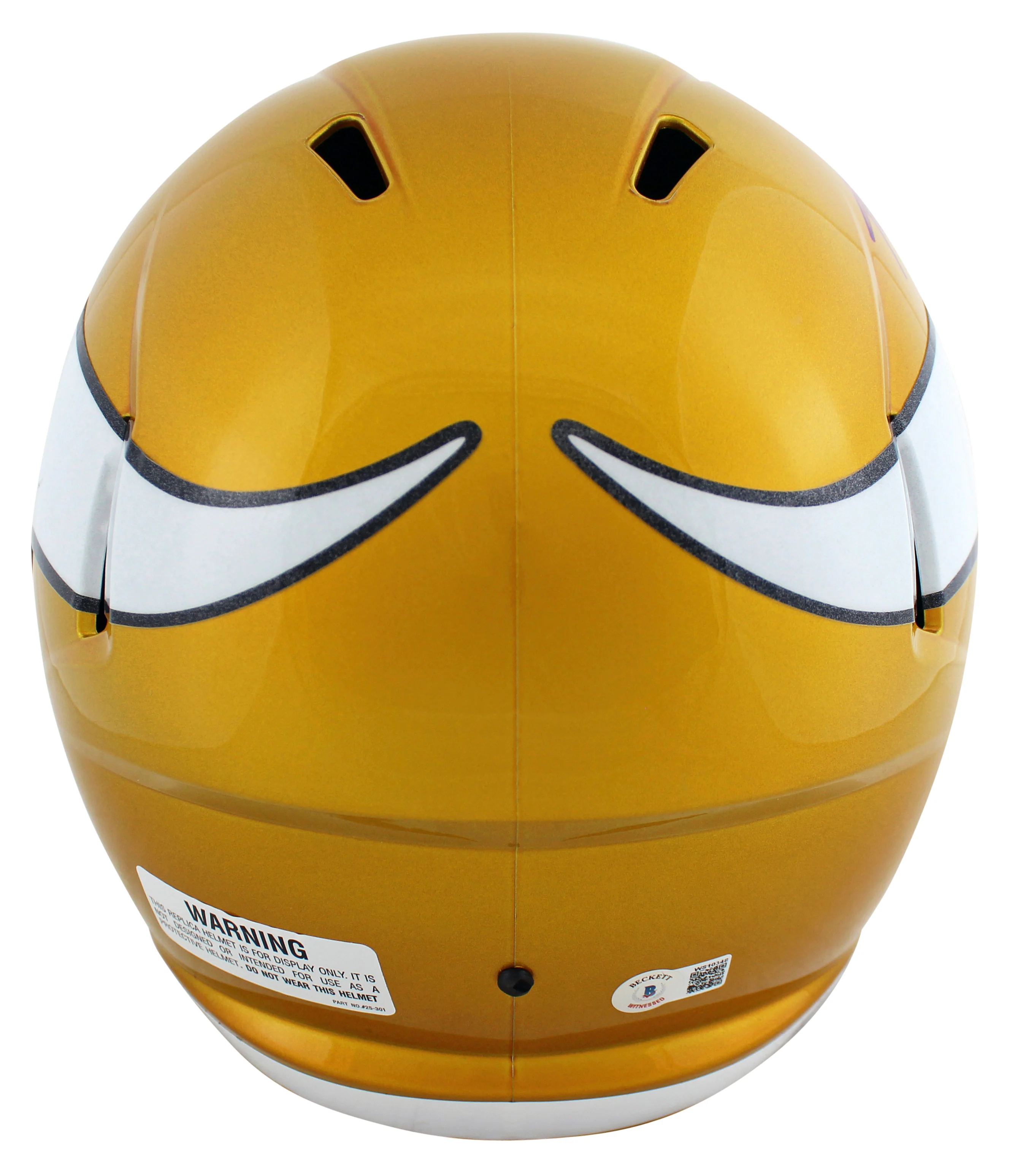 Vikings Adrian Peterson Signed Flash Full Size Speed Rep Helmet W/ Case BAS Wit - Image 4