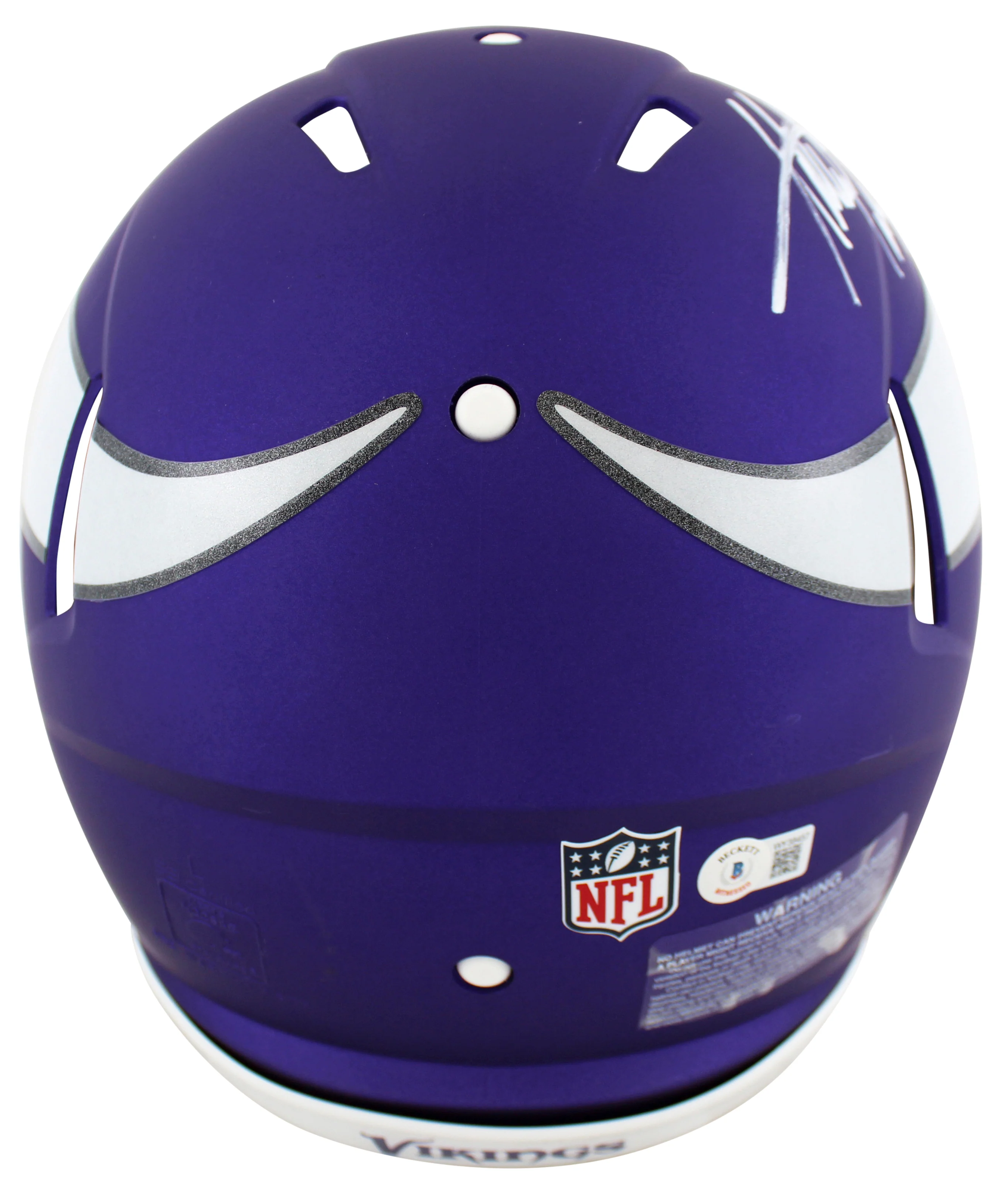 Vikings Adrian Peterson Signed Full Size Speed Proline Helmet BAS Witnessed - Image 3
