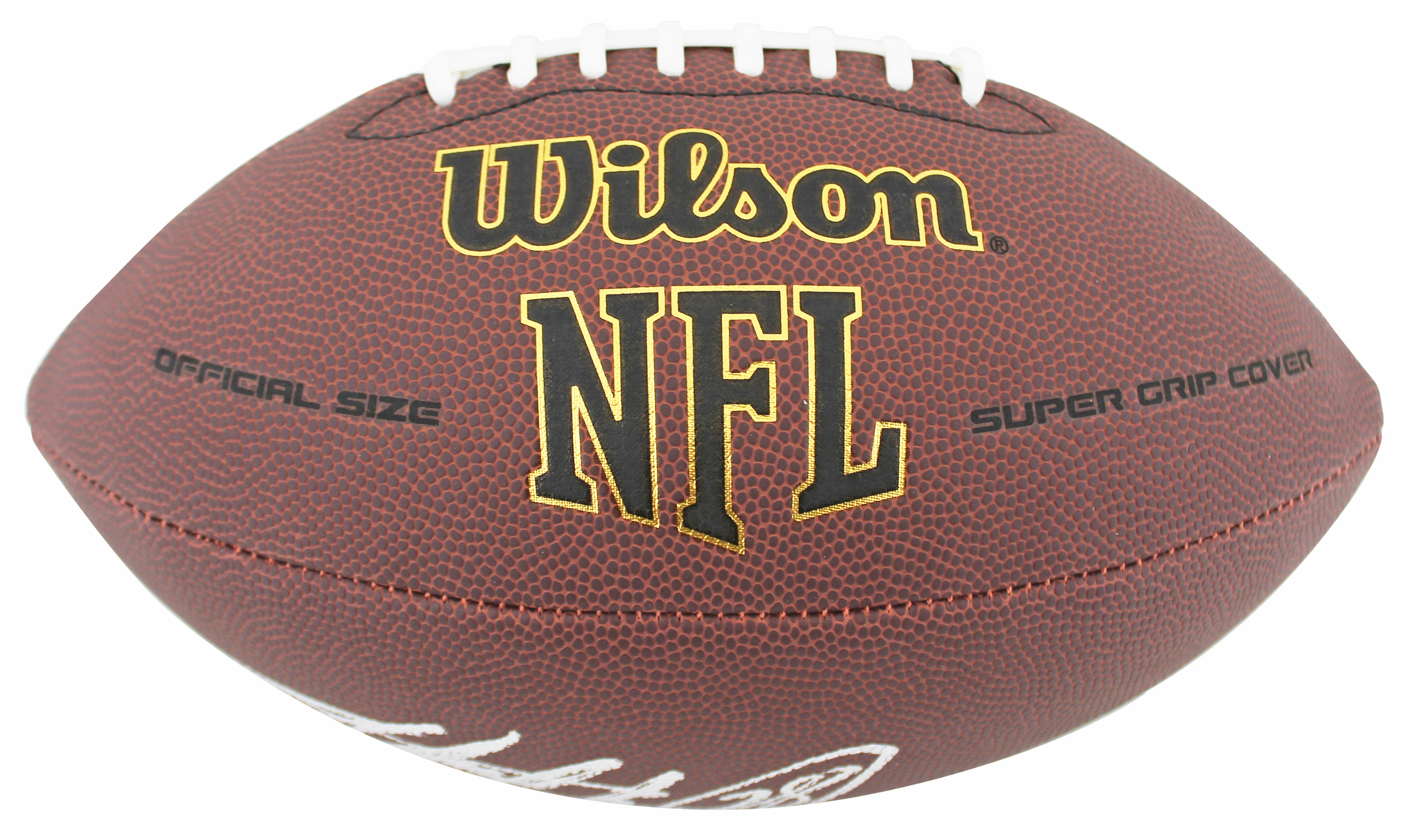 Vikings Adrian Peterson Signed Wilson Super Grip Football w/ Case BAS Witness - Image 4