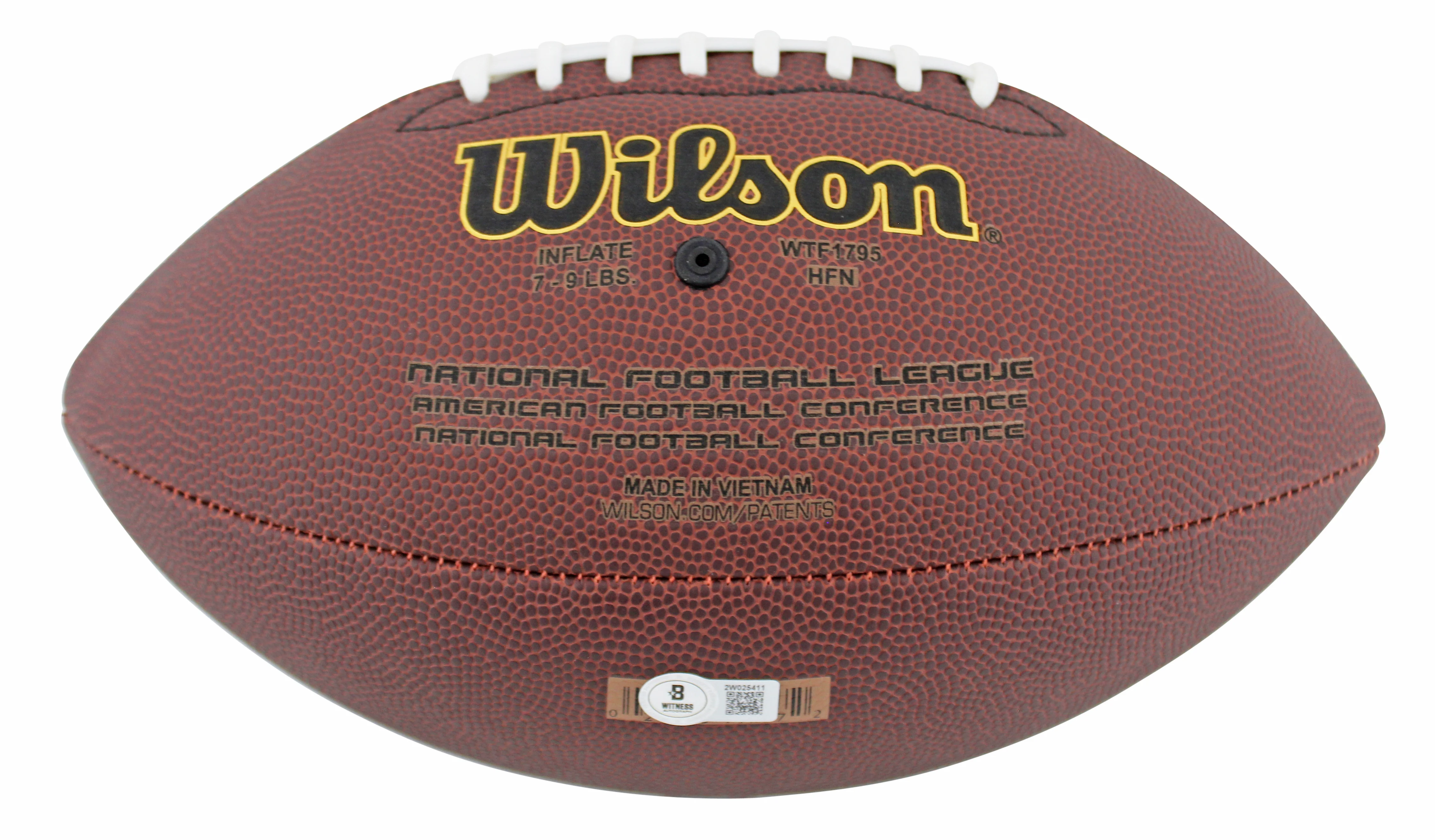 Vikings Adrian Peterson Signed Wilson Super Grip Football w/ Case BAS Witness - Image 5