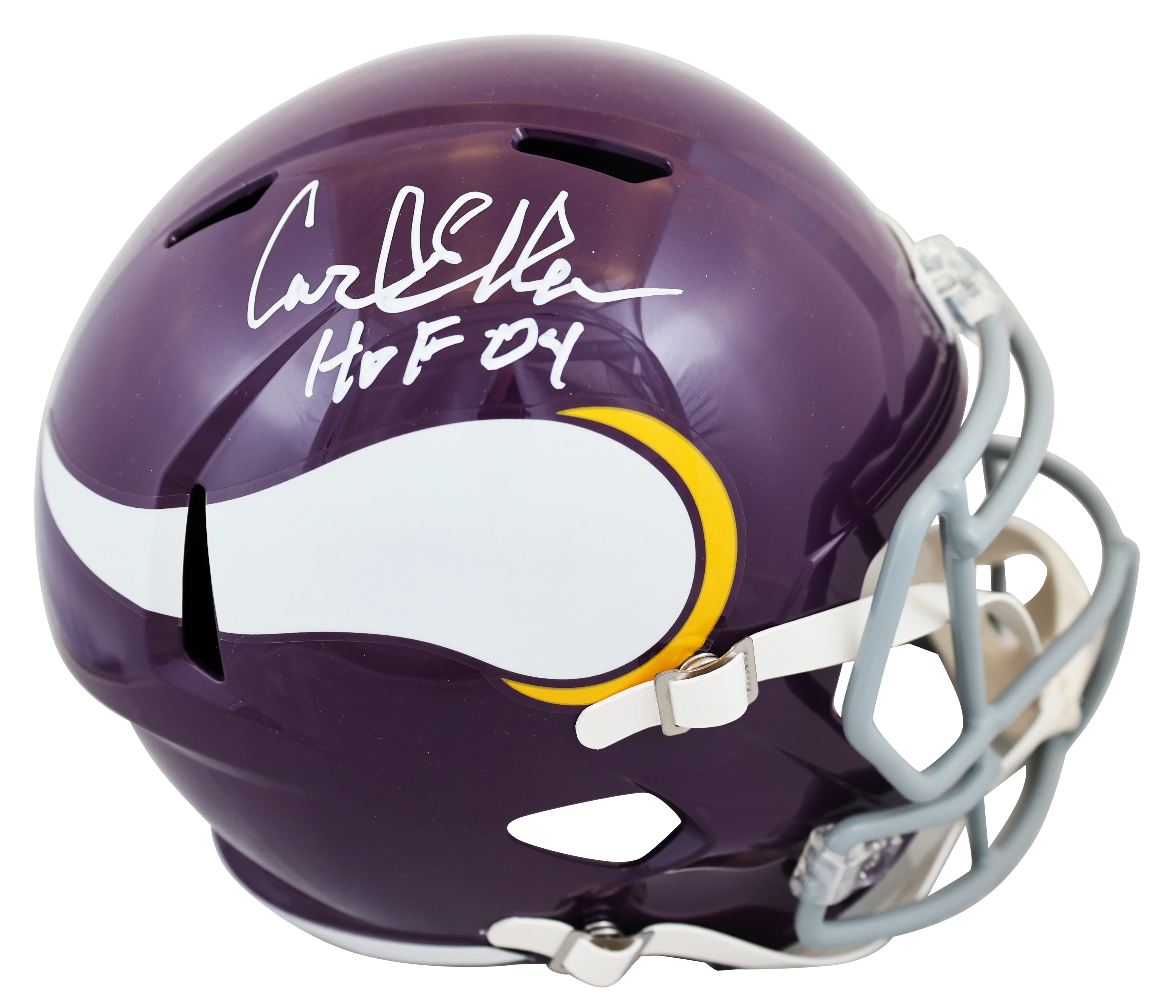 Vikings Carl Eller "HOF 2004" Signed 1961-79 TB F/S Speed Rep Helmet W/ Case BAS - Image 3