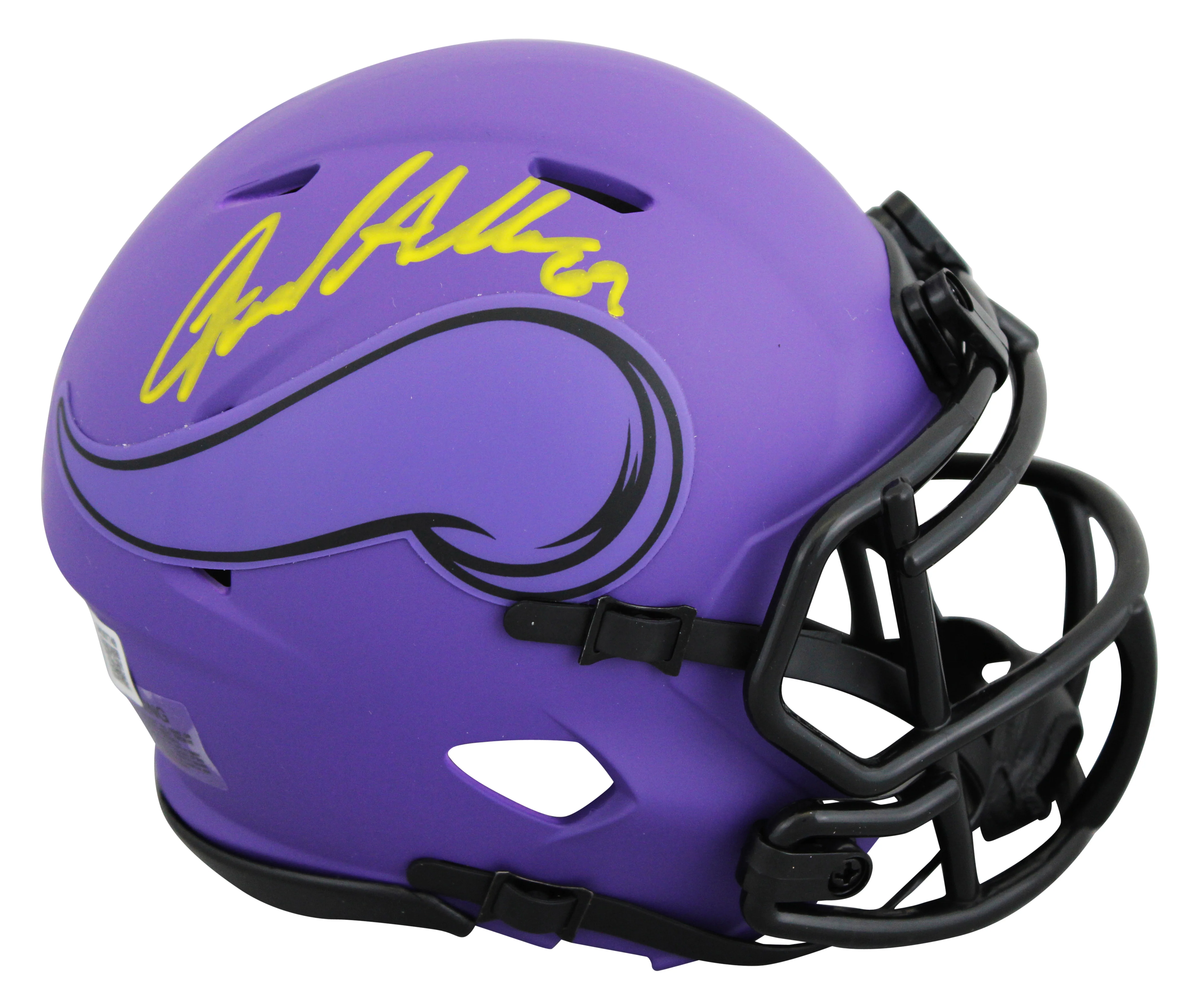Vikings Jared Allen Signed Rave Speed Mini Helmet W/ Case BAS Witnessed - Image 3