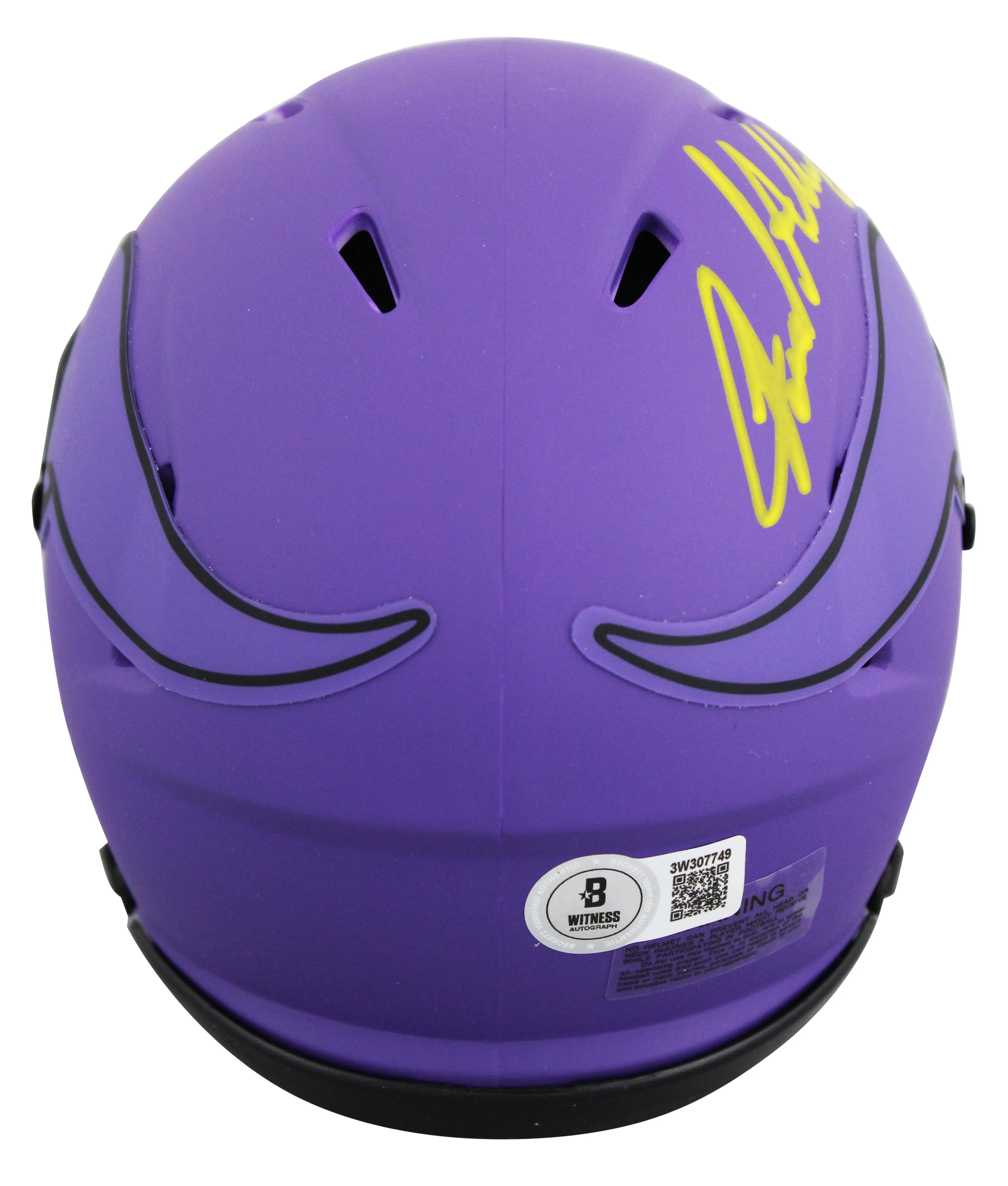 Vikings Jared Allen Signed Rave Speed Mini Helmet W/ Case BAS Witnessed - Image 4