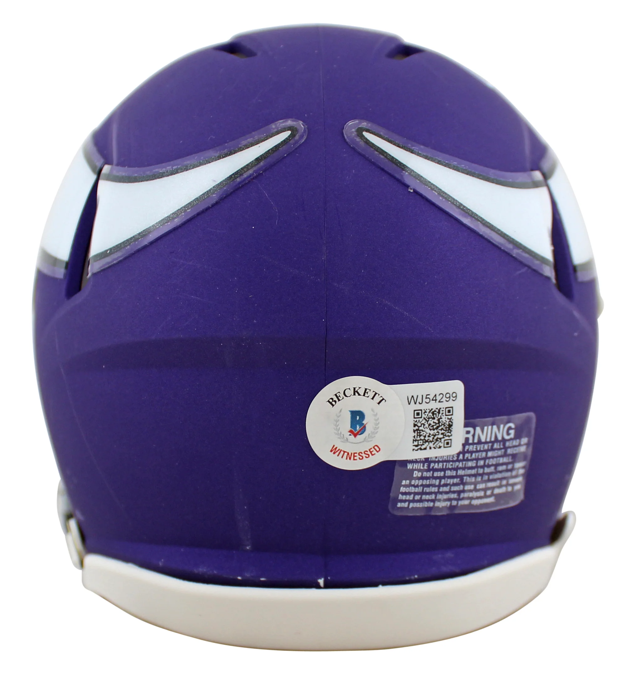 Vikings Justin Jefferson Authentic Signed Purple Speed Mini Helmet BAS Witnessed - Image 3