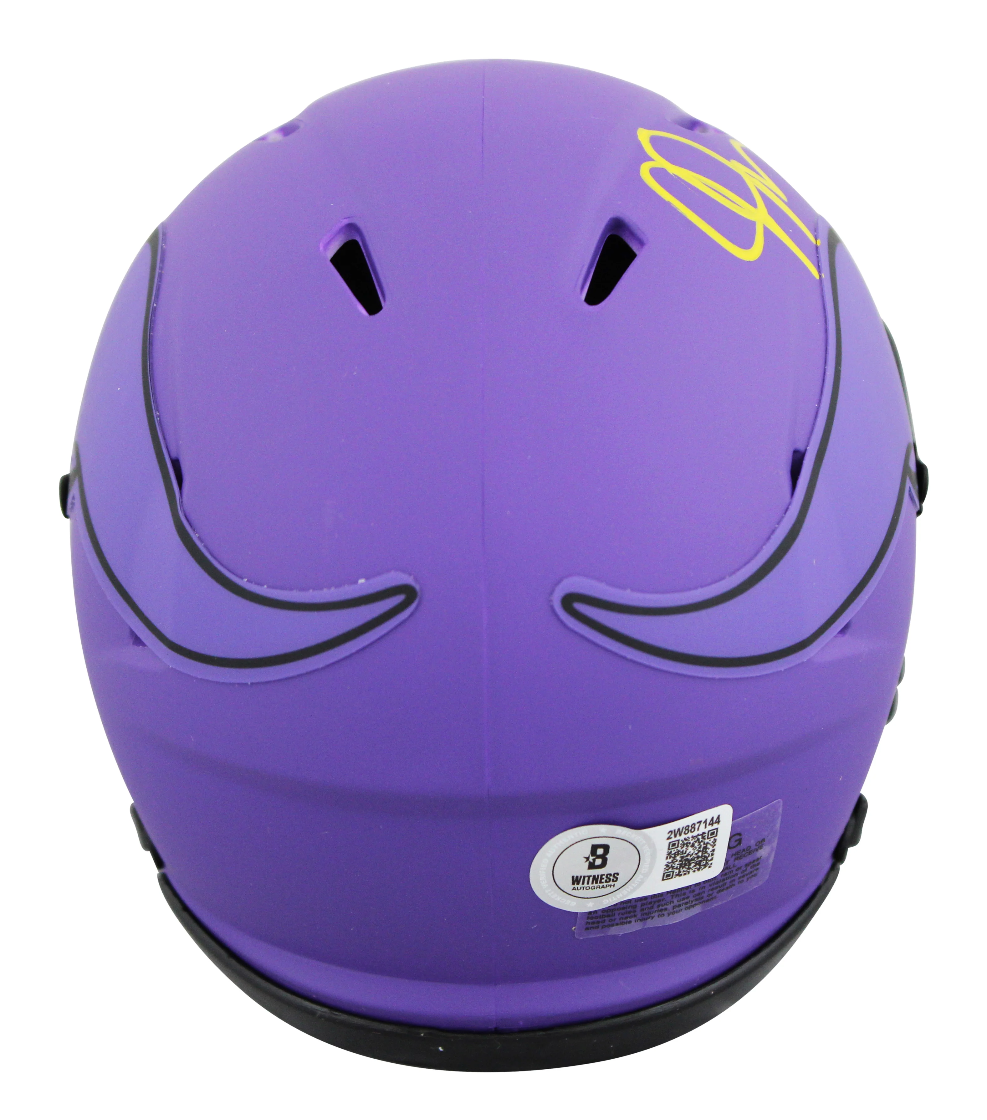 Vikings Justin Jefferson Authentic Signed Rave Speed Mini Helmet BAS Witnessed - Image 3