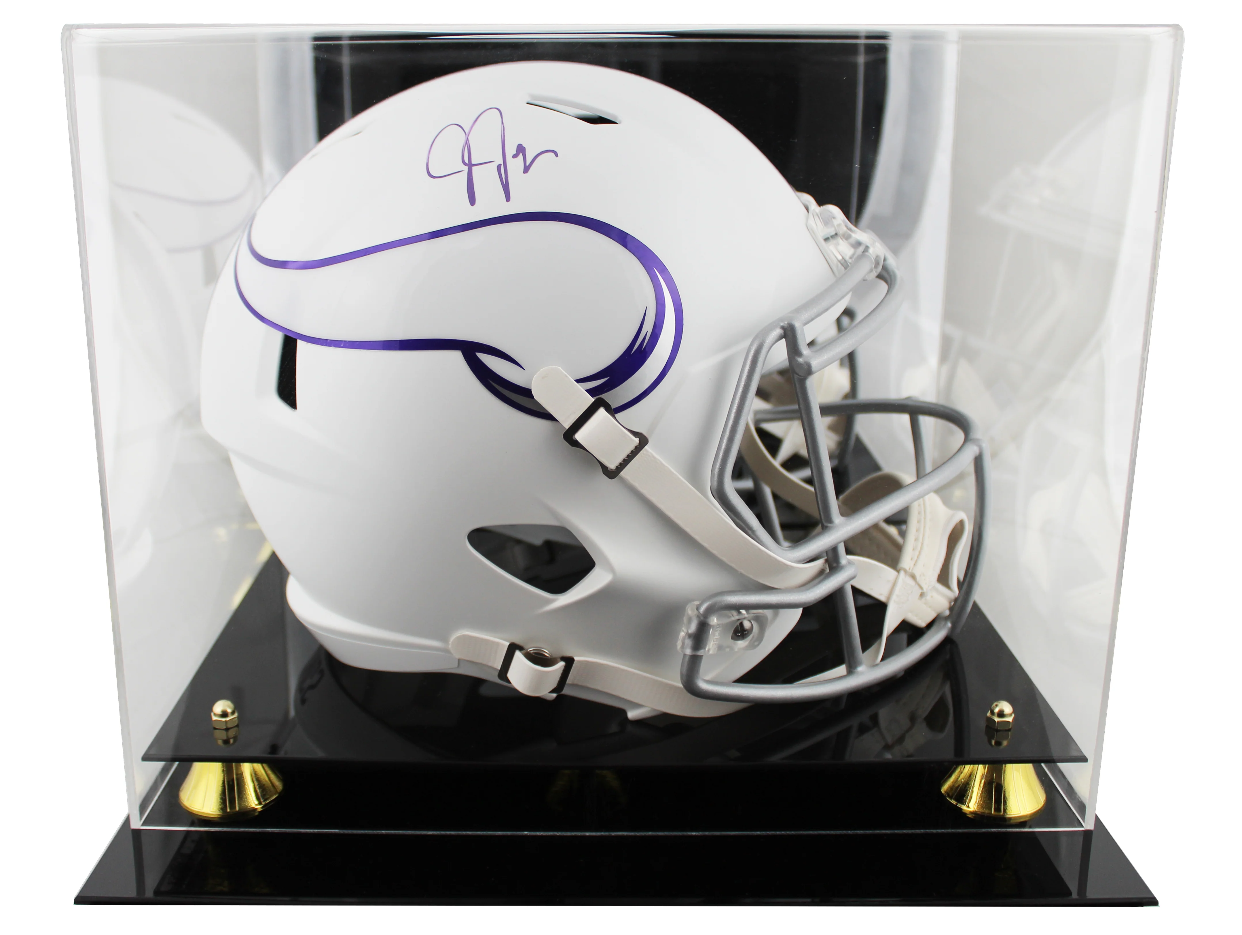 Vikings Justin Jefferson Signed 2024 Alt F/S Speed Rep Helmet W/ Case BAS Wit - Image 2
