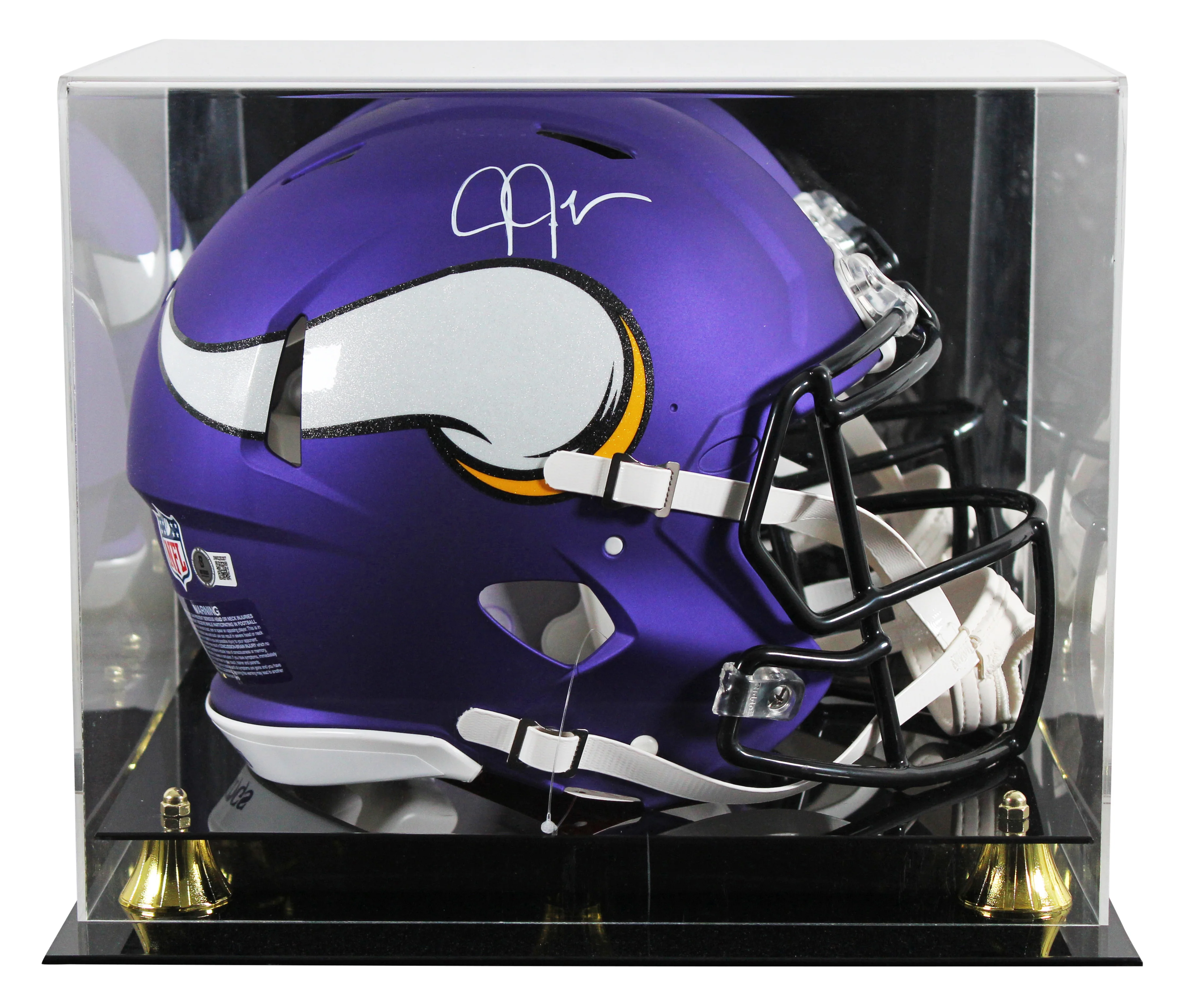 Vikings Justin Jefferson Signed Full Size Speed Proline Helmet W/ Case BAS Wit - Image 2