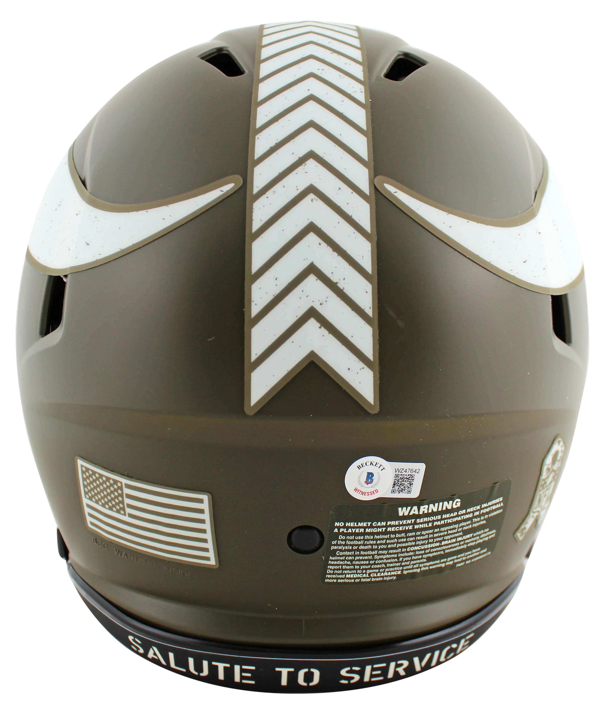 Vikings Justin Jefferson Signed Salute To Service F/S Speed Proline Helmet BAS W - Image 3