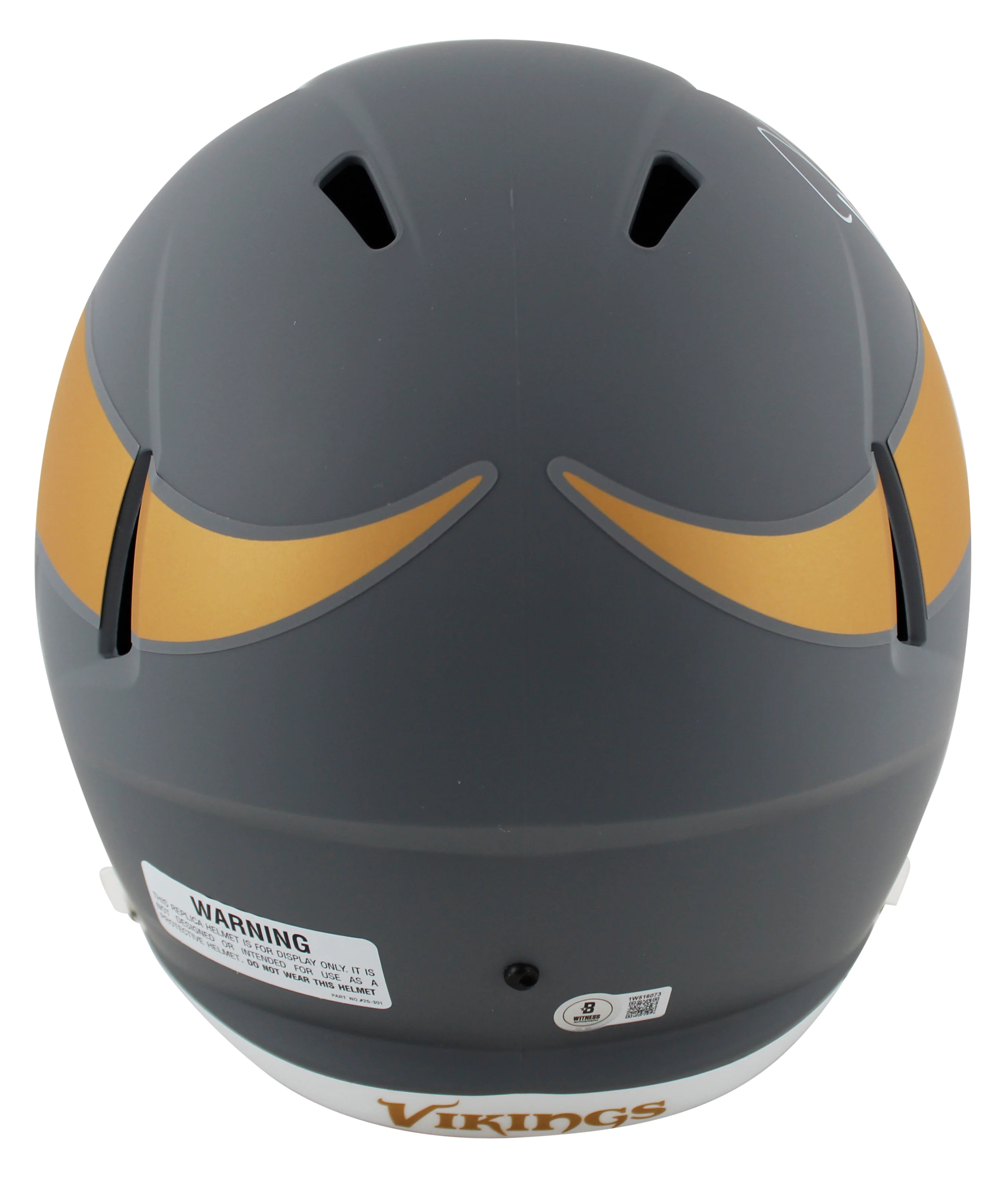 Vikings Justin Jefferson Signed Slate Full Size Speed Rep Helmet BAS Witnessed - Image 3