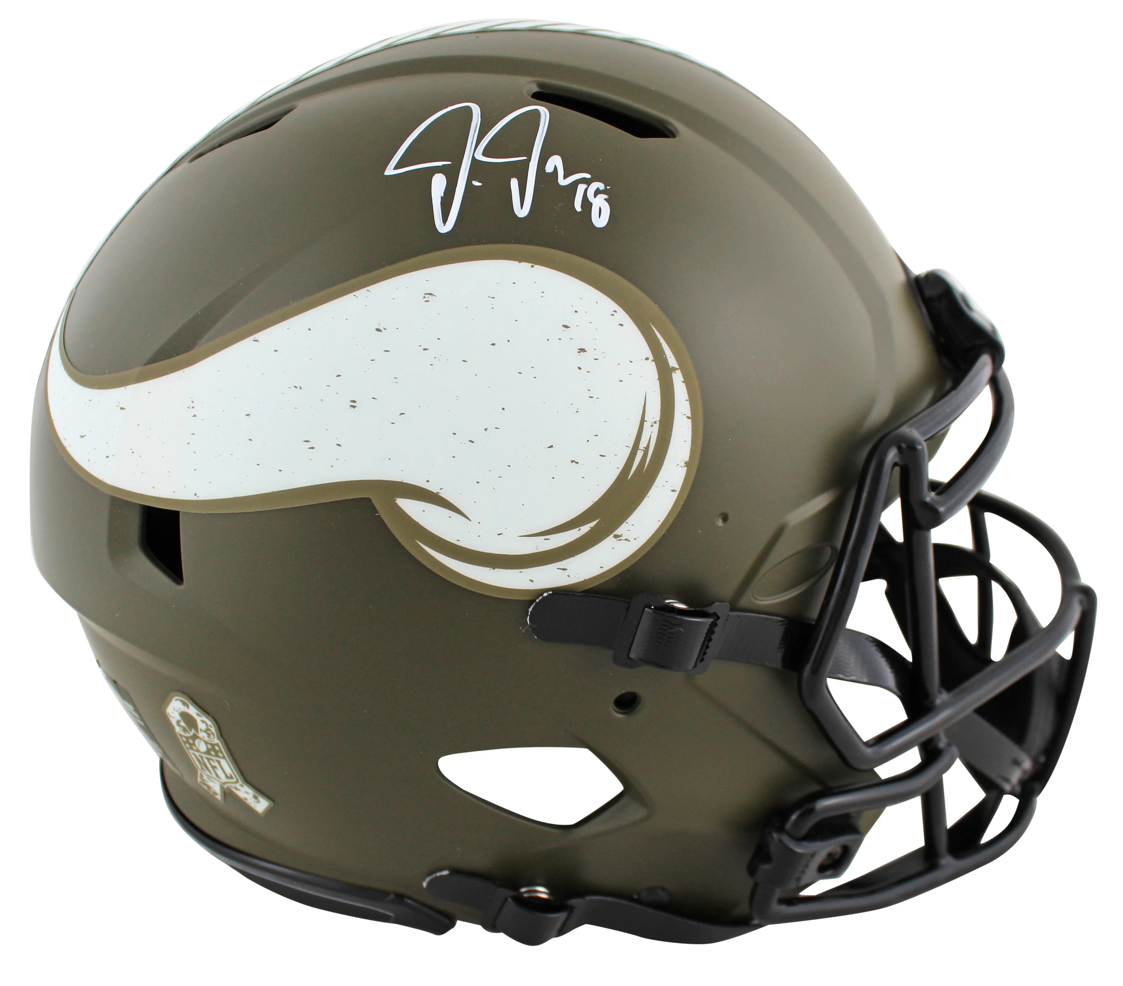 Vikings Justin Jefferson Signed STS F/S Speed Proline Helmet W/ Case BAS Witness - Image 3