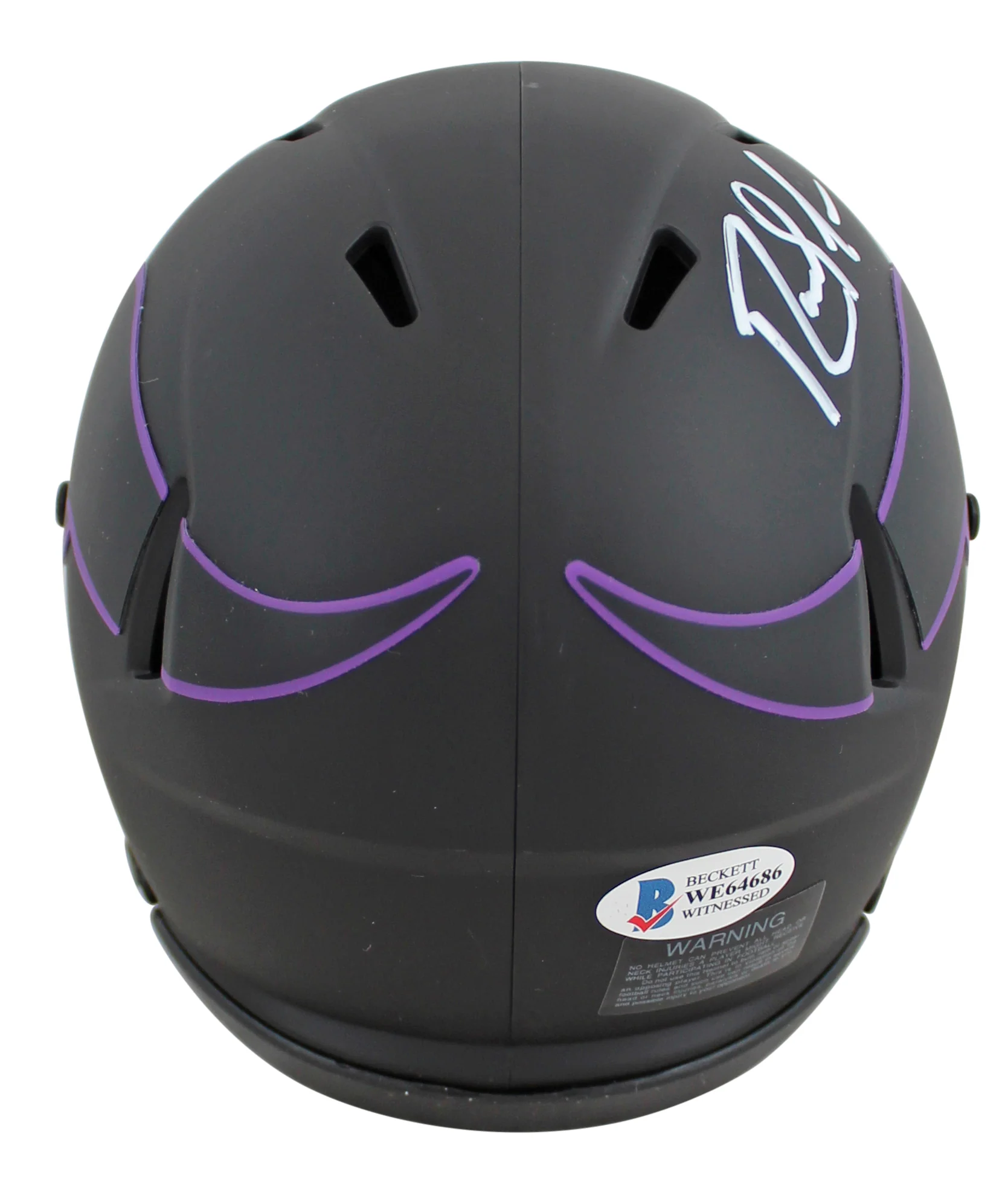 Vikings Randy Moss Authentic Signed Eclipse Speed Mini Helmet BAS Witnessed - Image 3