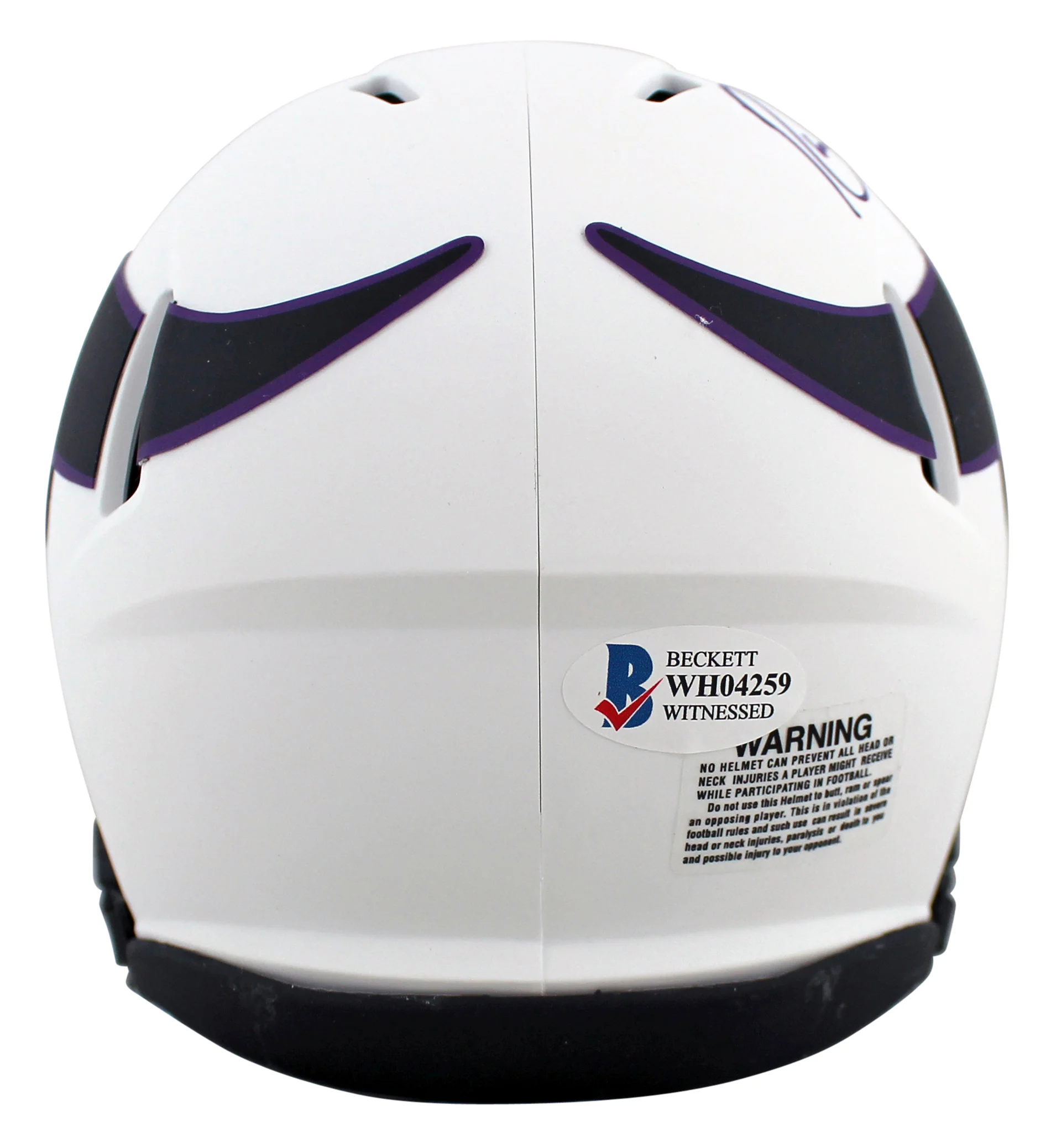 Vikings Randy Moss Authentic Signed Lunar Speed Mini Helmet BAS Witnessed - Image 3