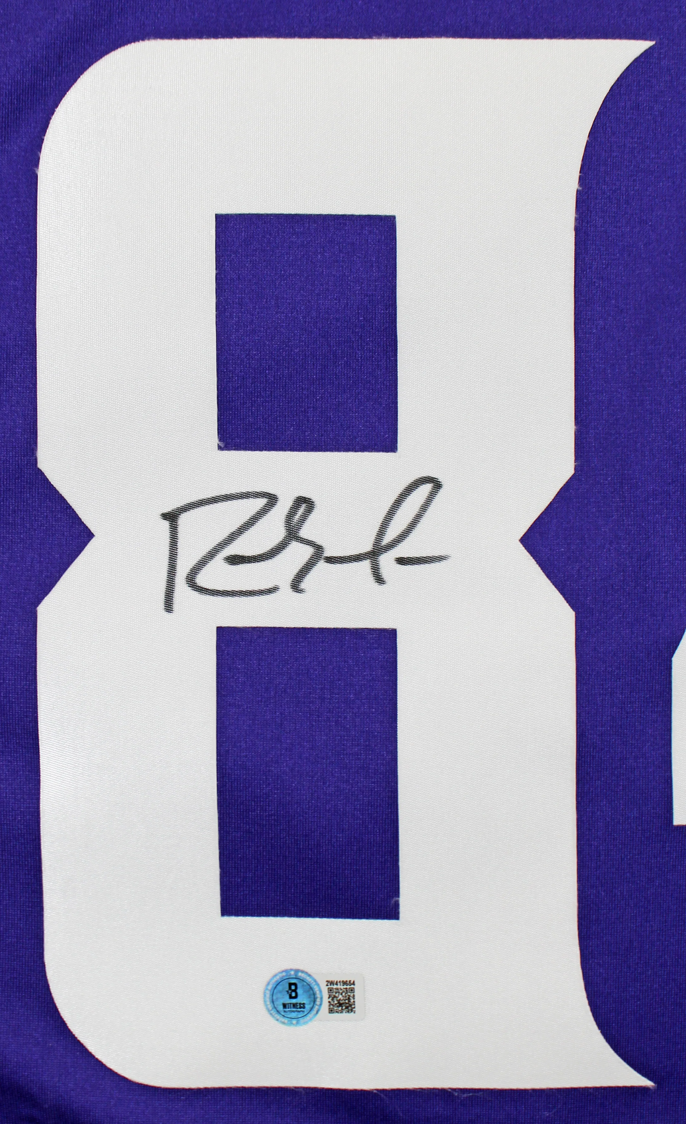 Vikings Randy Moss Authentic Signed Purple Nike Limited Jersey BAS Witnessed - Image 2