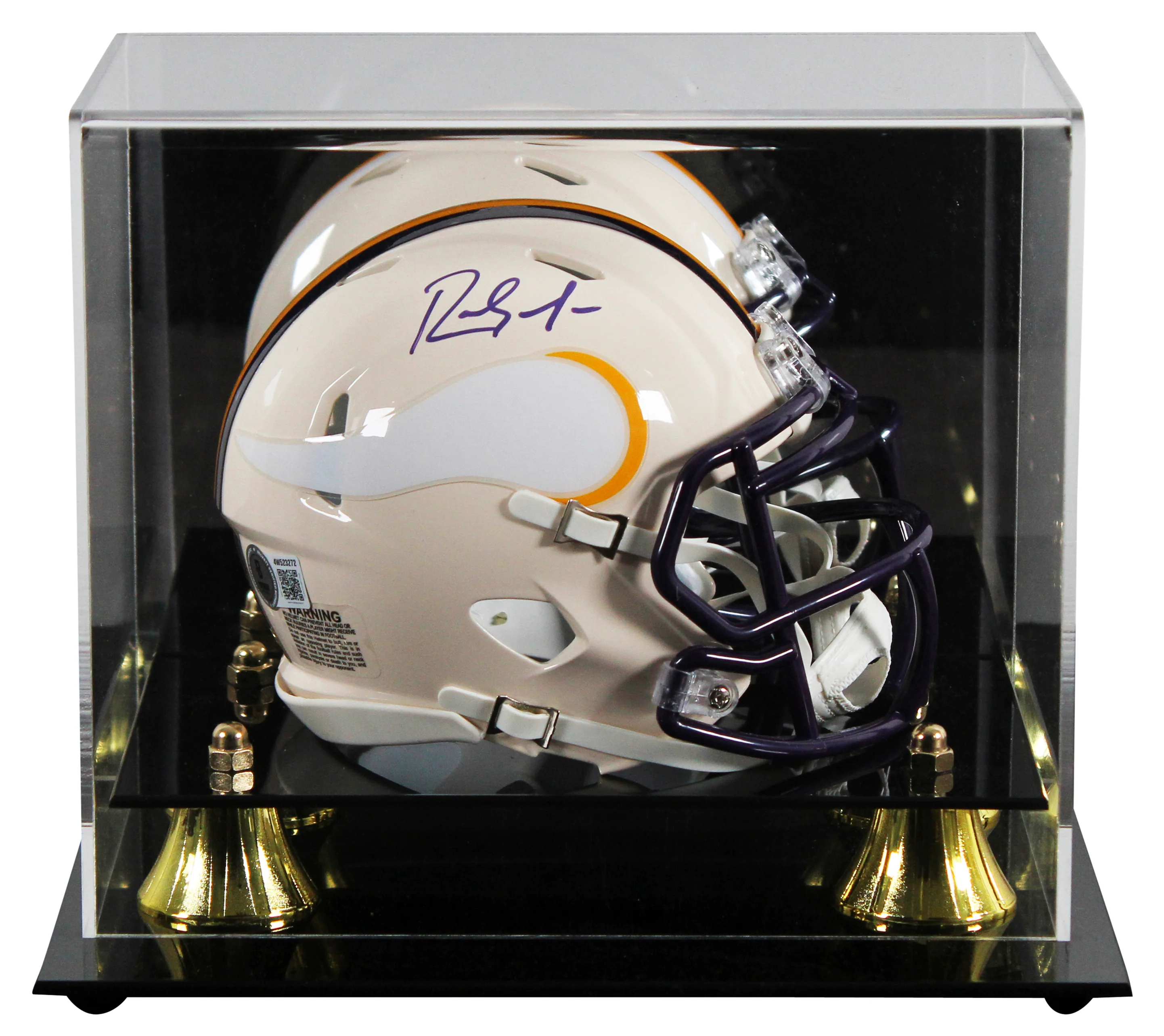 Vikings Randy Moss Authentic Signed Retro Mini Helmet W/ Case BAS Witnessed