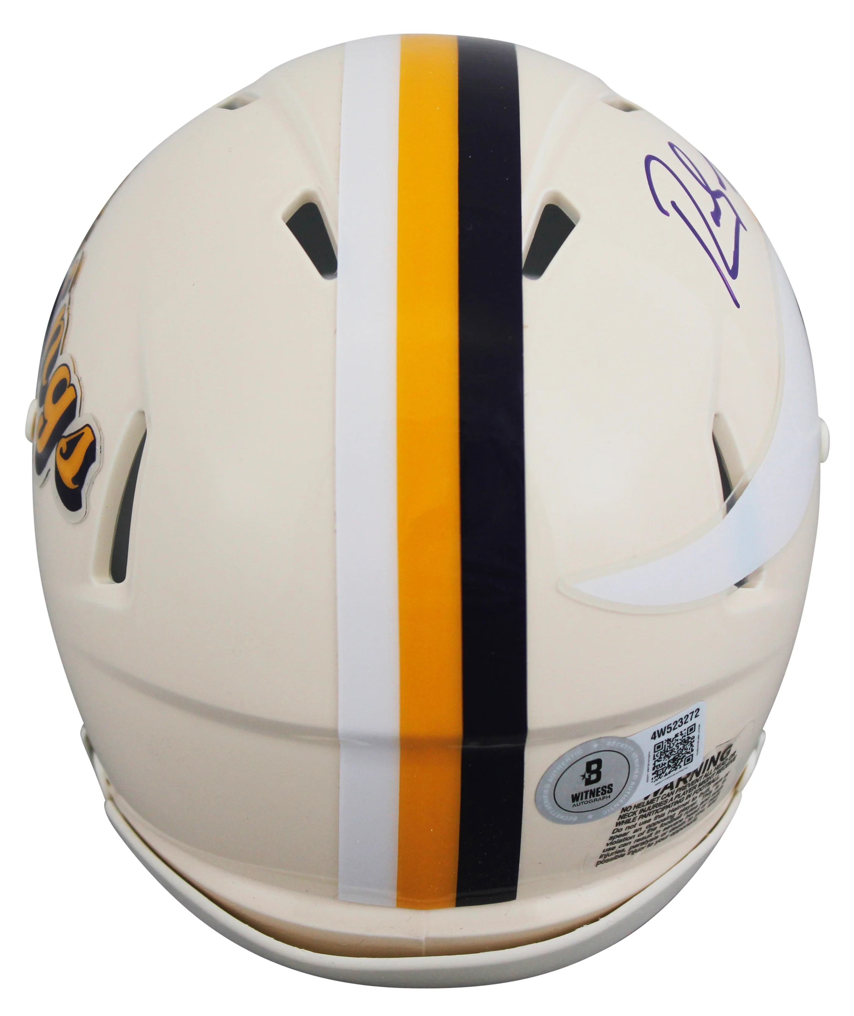 Vikings Randy Moss Authentic Signed Retro Speed Mini Helmet BAS Witnessed - Image 3