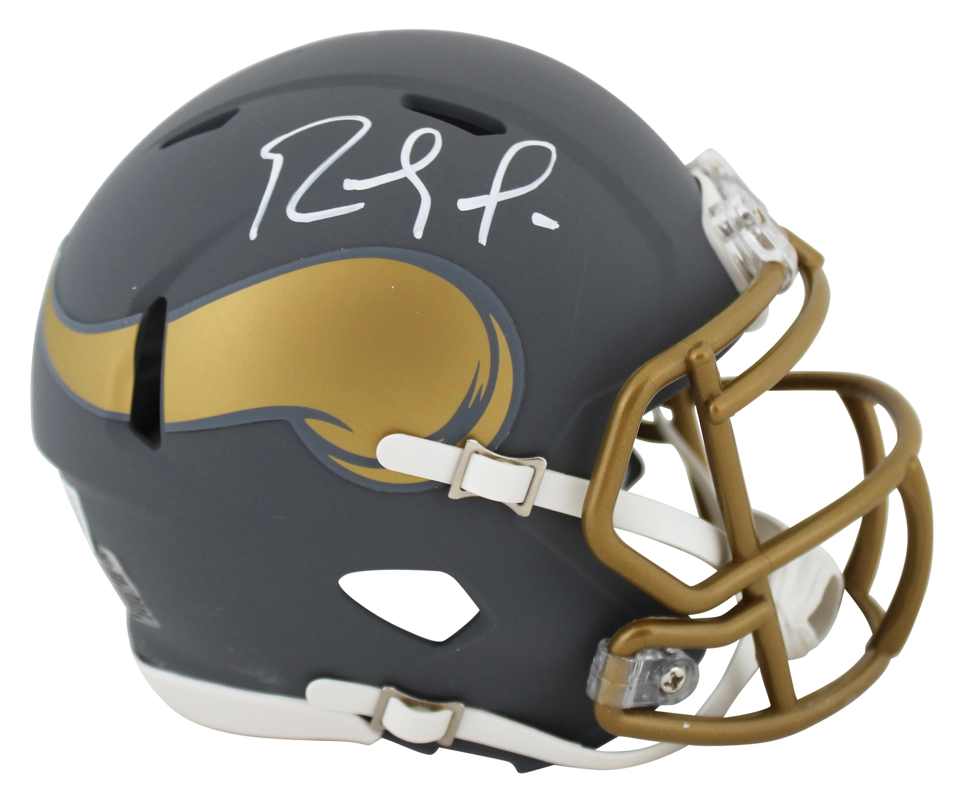Vikings Randy Moss Authentic Signed Slate Speed Mini Helmet BAS Witnessed - Image 2