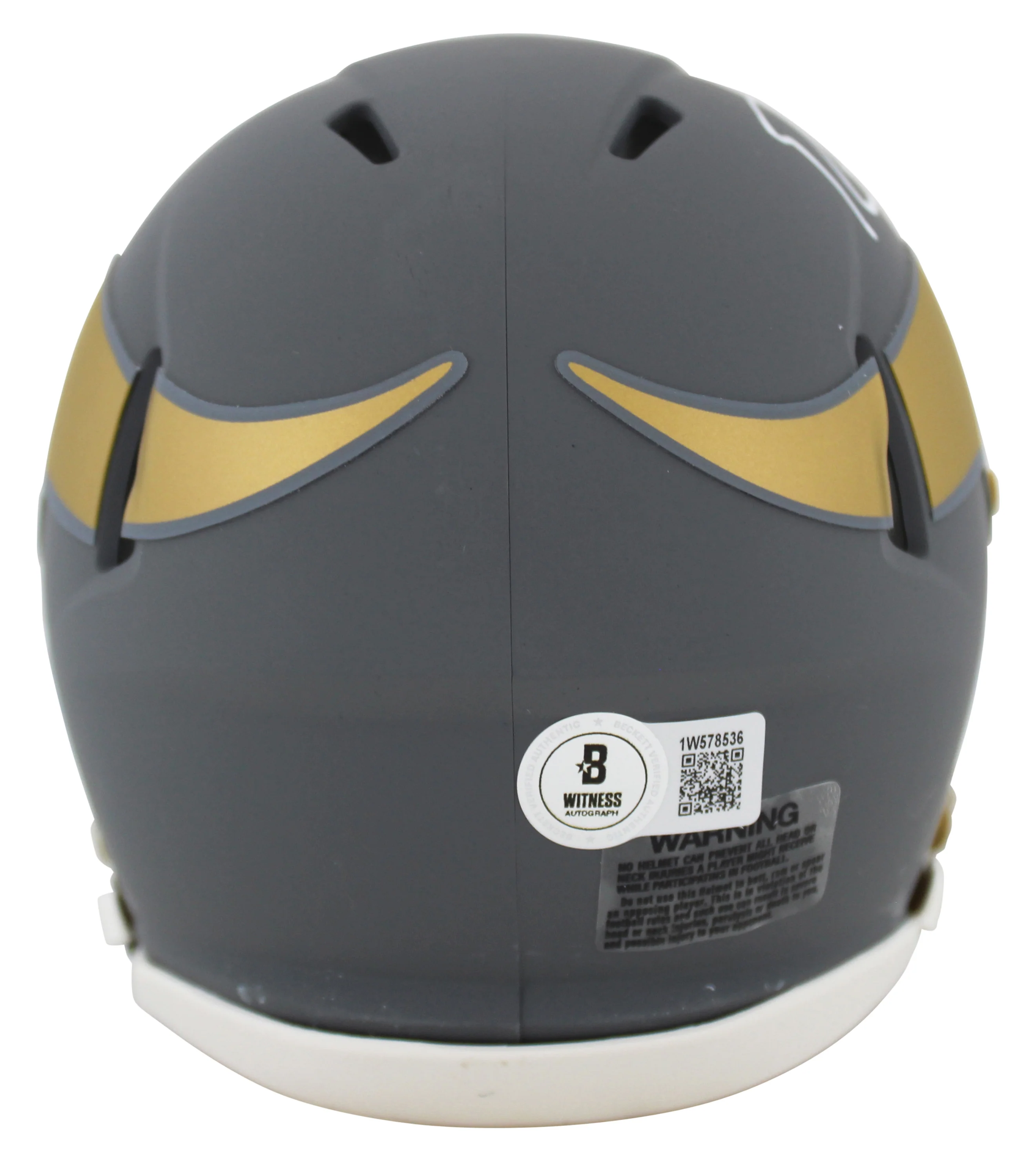 Vikings Randy Moss Authentic Signed Slate Speed Mini Helmet BAS Witnessed - Image 3