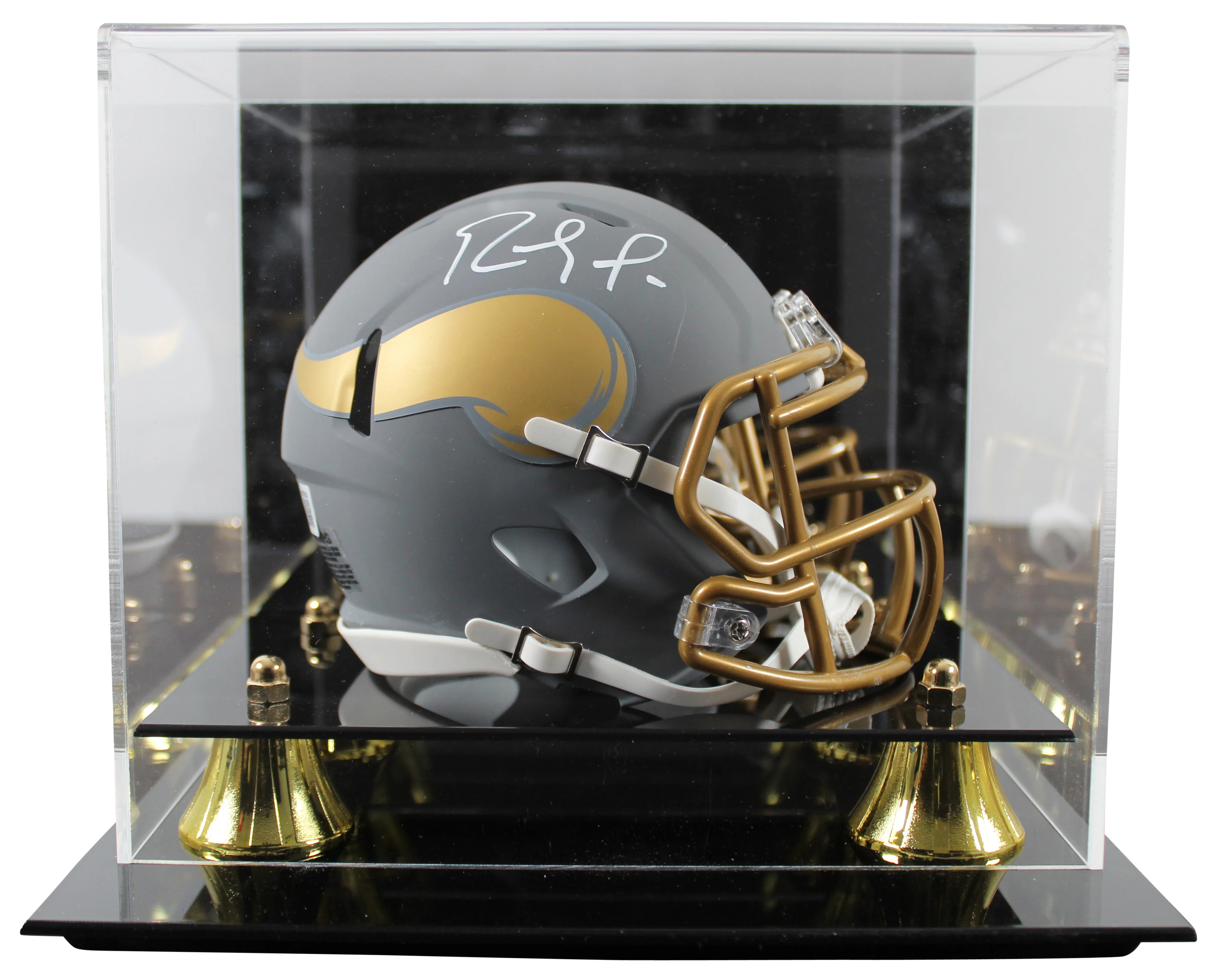 Vikings Randy Moss Authentic Signed Slate Speed Mini Helmet W/ Case BAS Witness - Image 2