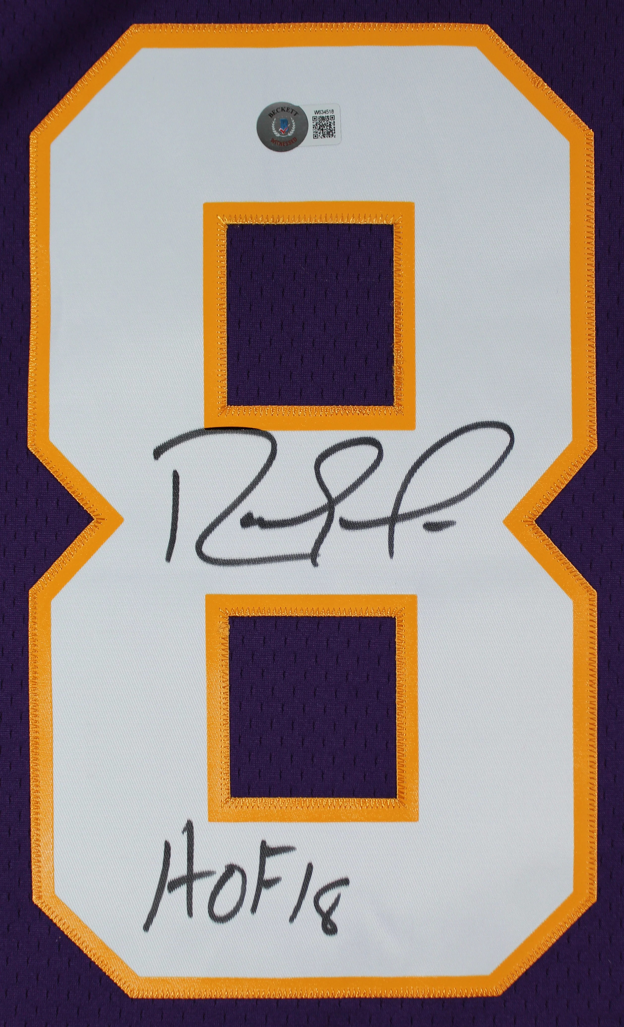 Vikings Randy Moss "HOF 18" Signed Purple Mitchell & Ness Jersey BAS Witnessed 2 - Image 3